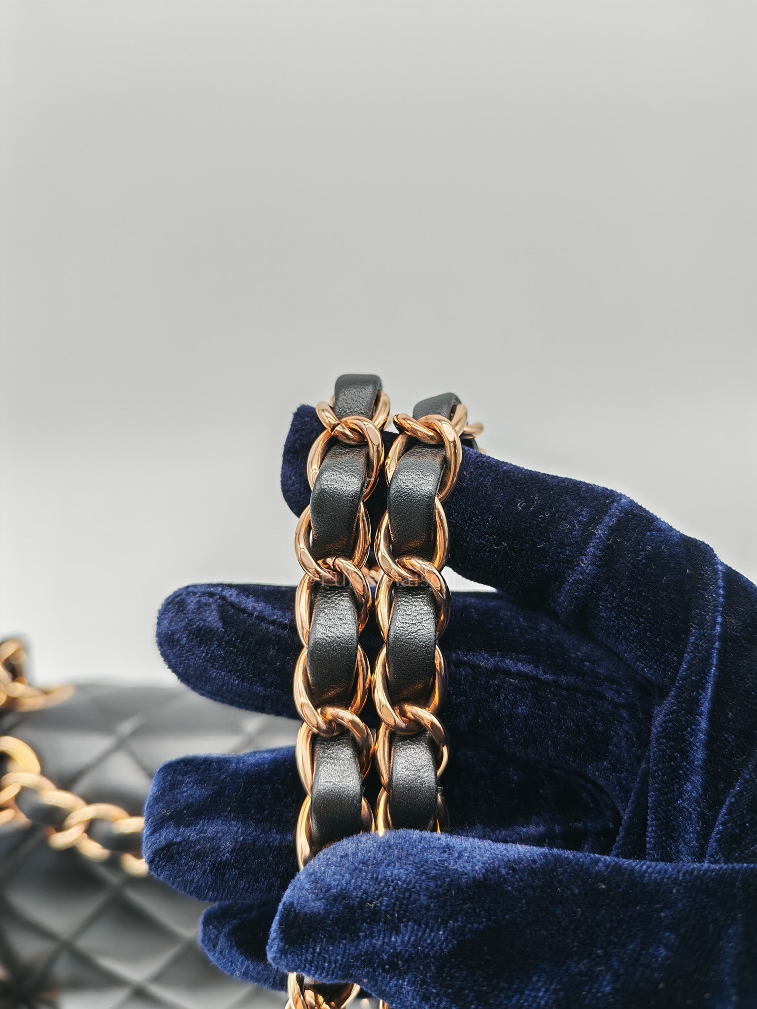 Classic Double Flap Small in Black Quilted Lambskin Leather & Rose Gold Hardware Microchip