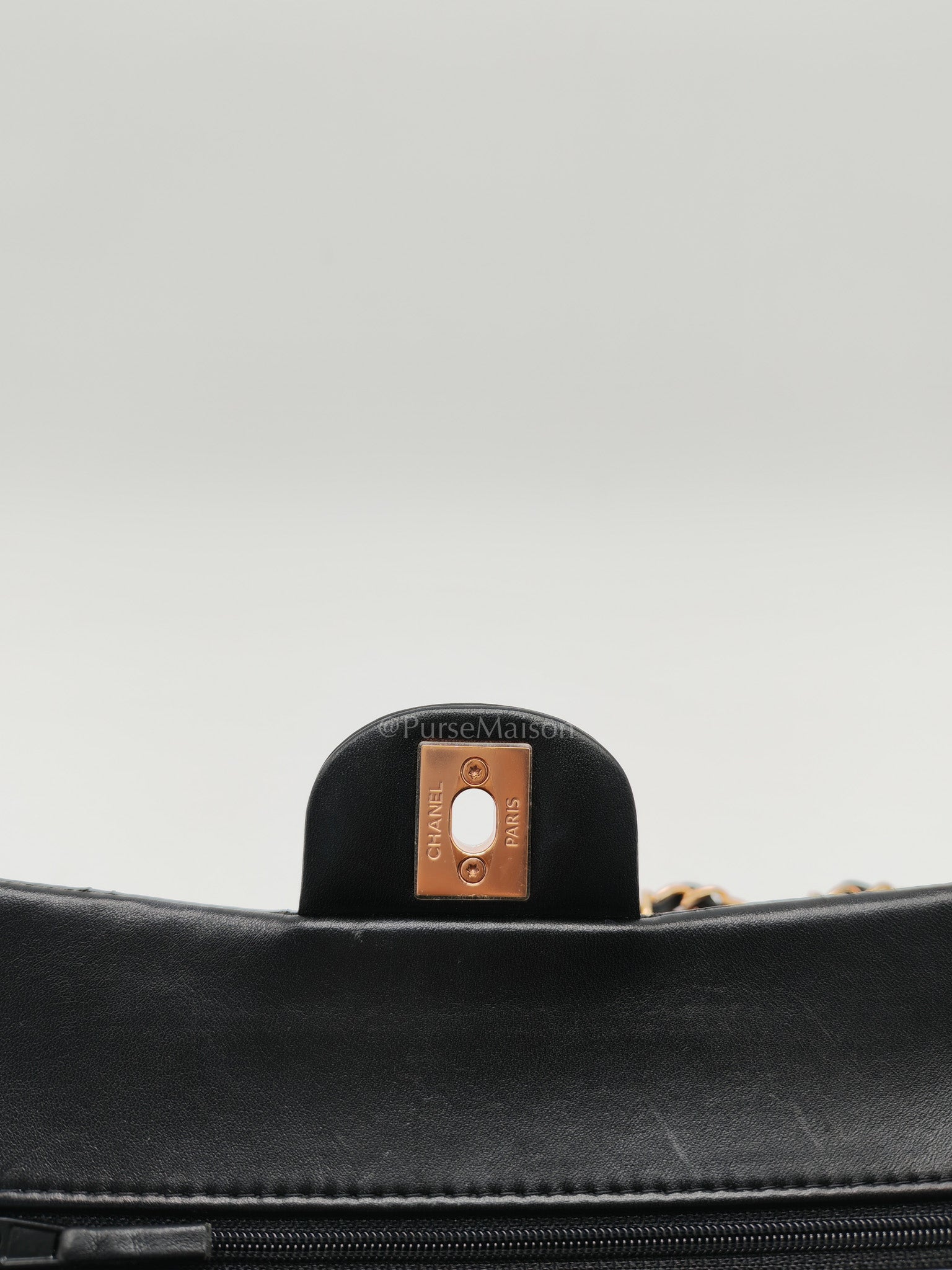 Classic Double Flap Small in Black Quilted Lambskin Leather & Rose Gold Hardware Microchip