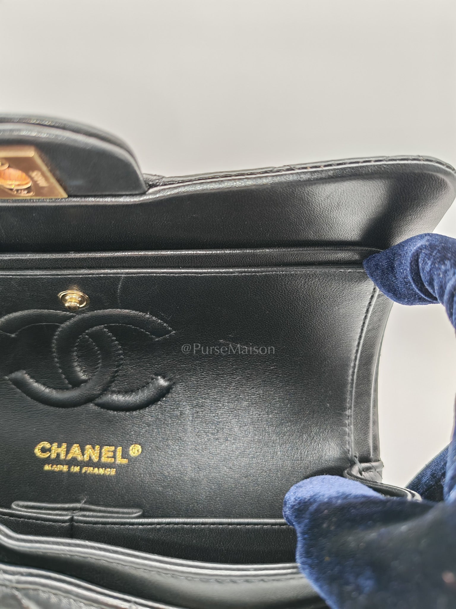 Classic Double Flap Small in Black Quilted Lambskin Leather & Rose Gold Hardware Microchip