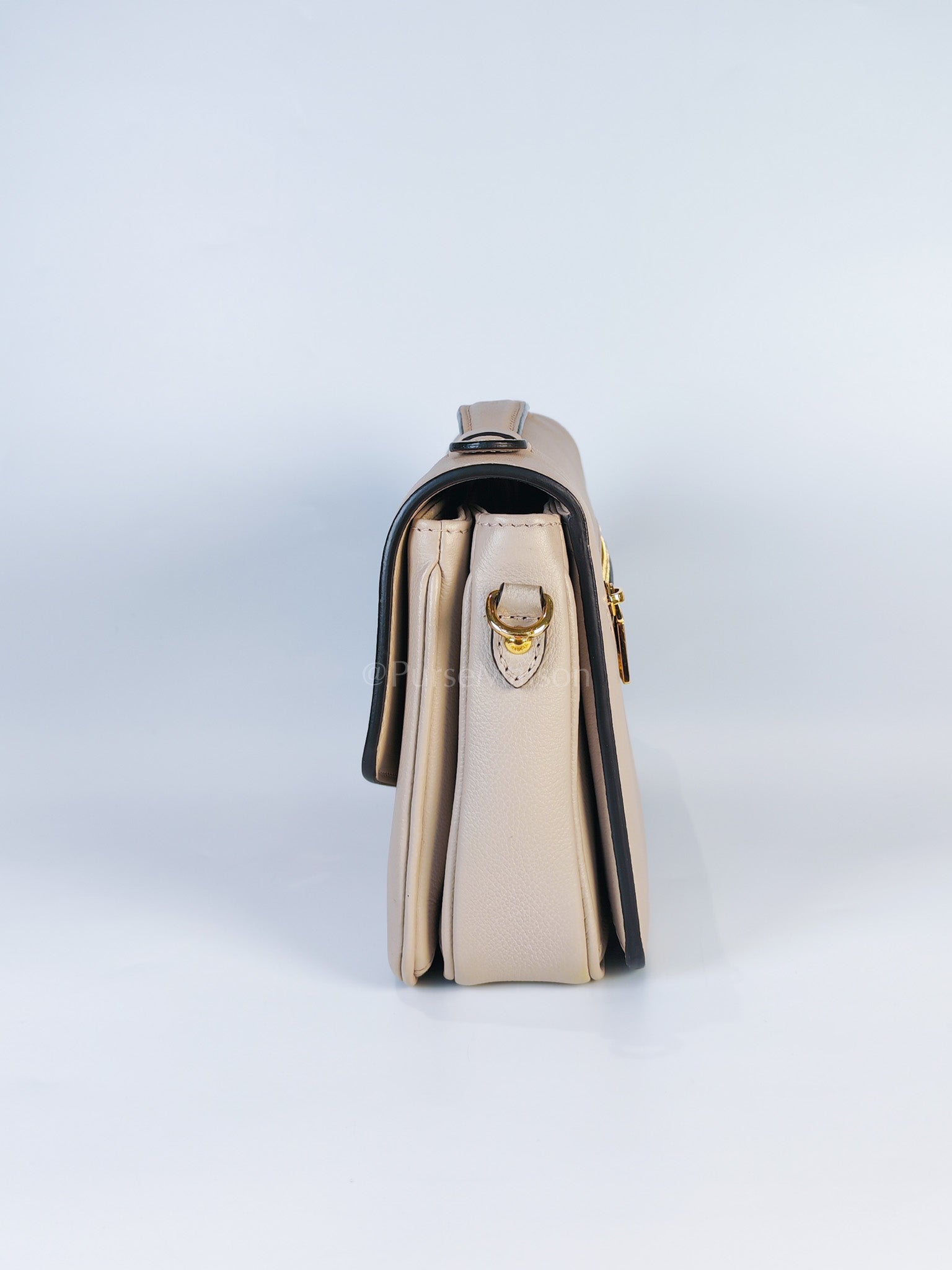 Oxford Lock Me Greige in Grained Calfskin Leather Crossbody Bag (Microchip) | Purse Maison Luxury Bags Shop