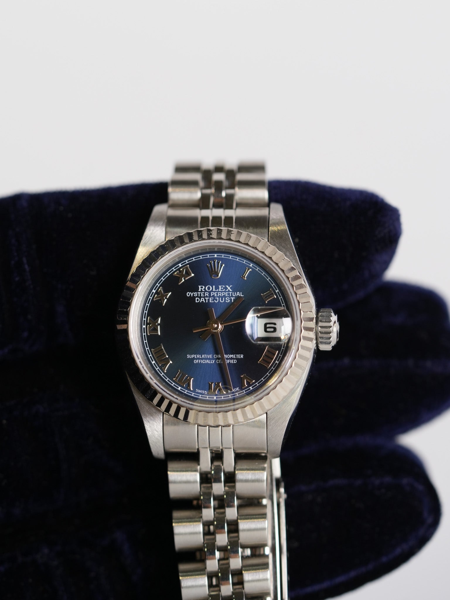 Oyster Perpetual Datejust in Blue Dial Watch for Women | Purse Maison Luxury Bags Shop