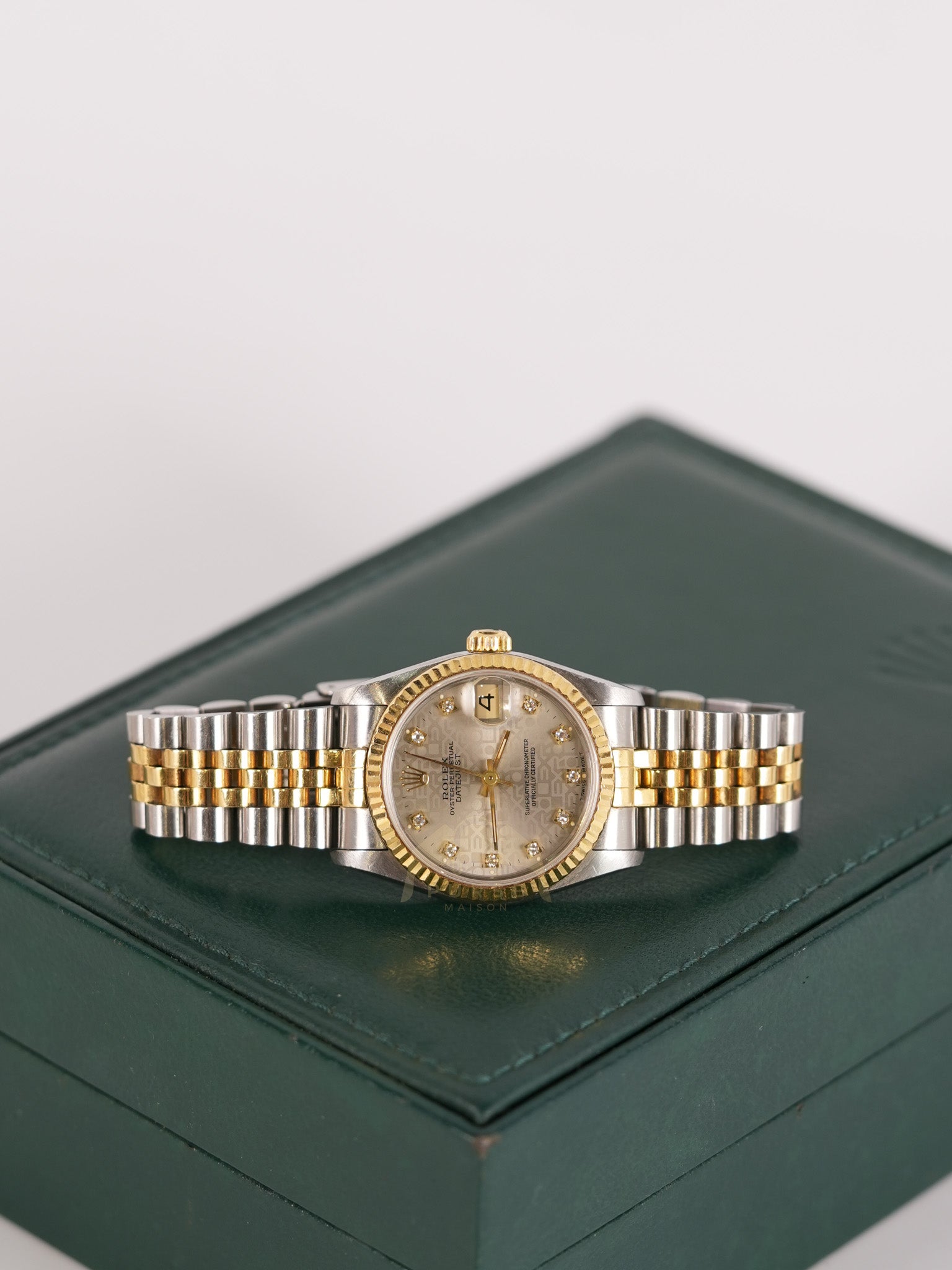 Oyster Perpetual Datejust in Two Tone 33mm with Diamonds Watch for Women | Purse Maison Luxury Bags Shop