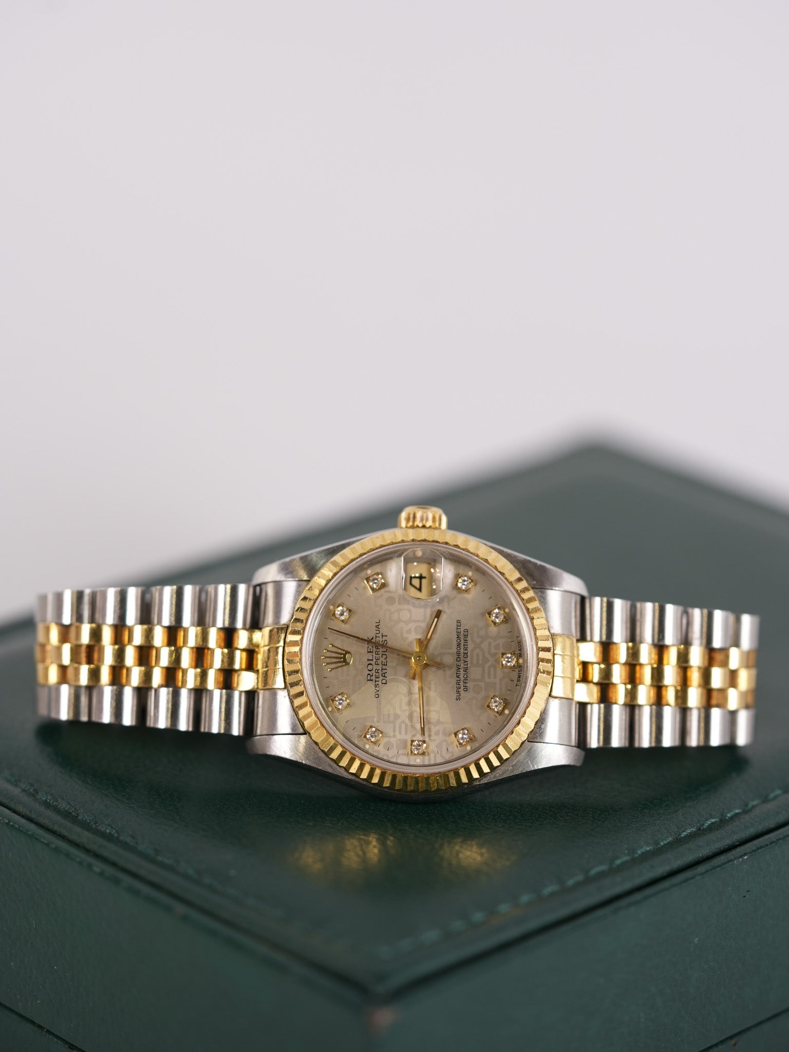 Oyster Perpetual Datejust in Two Tone 33mm with Diamonds Watch for Women | Purse Maison Luxury Bags Shop