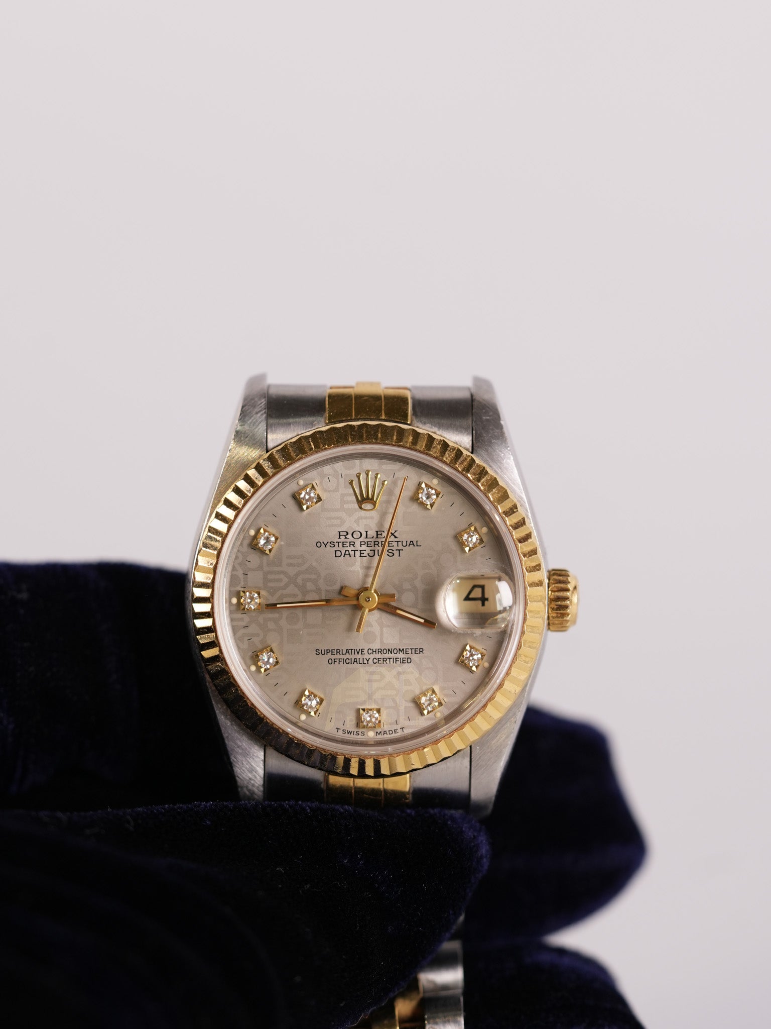 Oyster Perpetual Datejust in Two Tone 33mm with Diamonds Watch for Women | Purse Maison Luxury Bags Shop