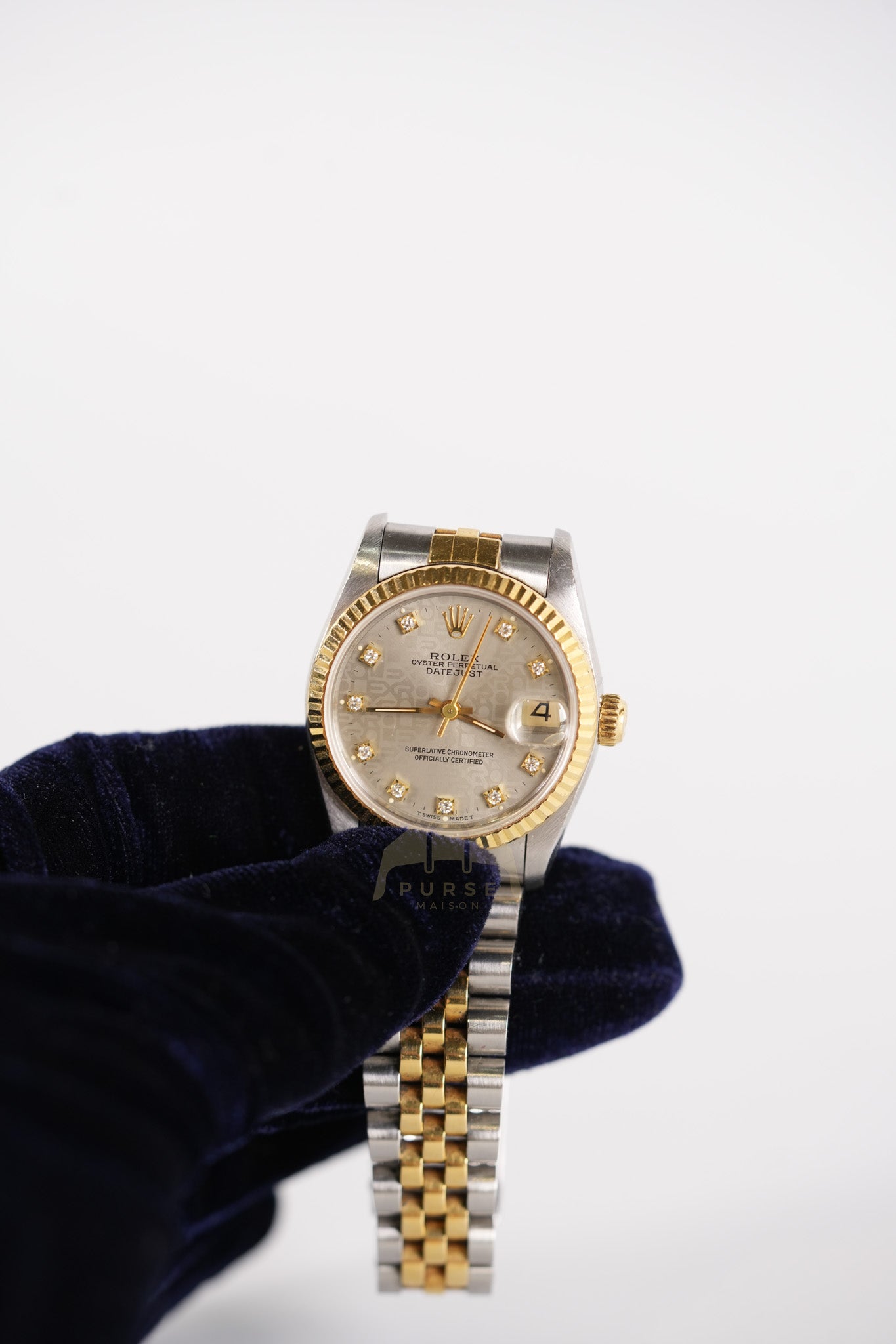 Oyster Perpetual Datejust in Two Tone 33mm with Diamonds Watch for Women | Purse Maison Luxury Bags Shop