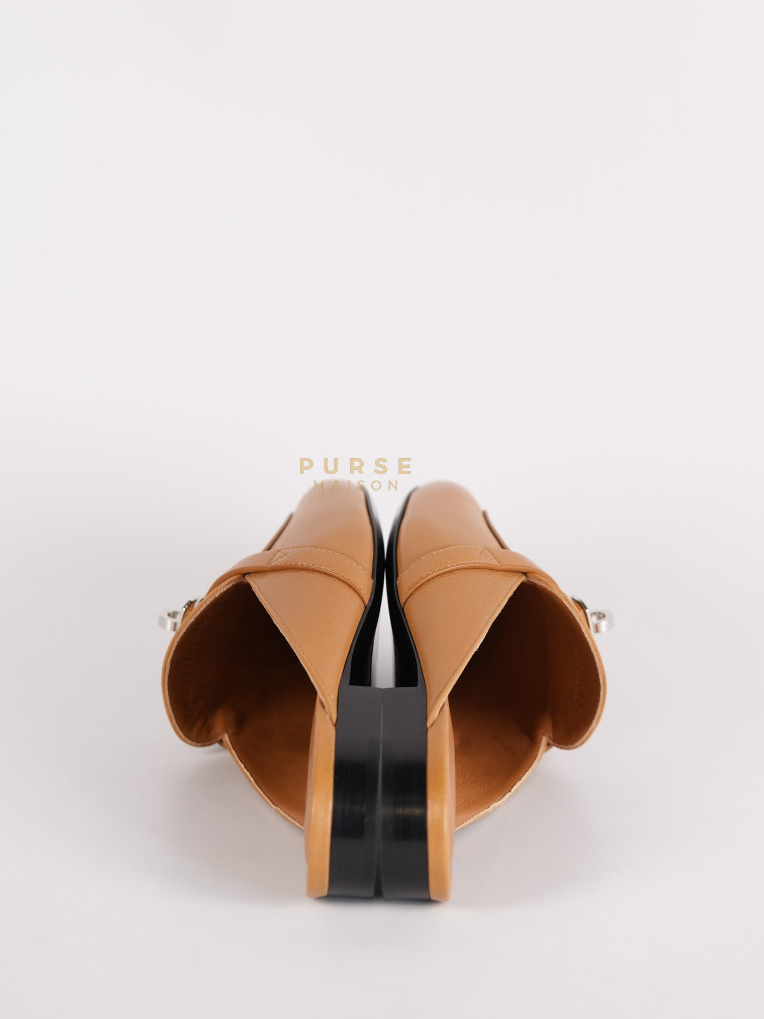 Oz Mule in Naturel Goatskin Leather & Palladium Kelly Buckle Size 37(24.5 cm) | Purse Maison Luxury Bags Shop