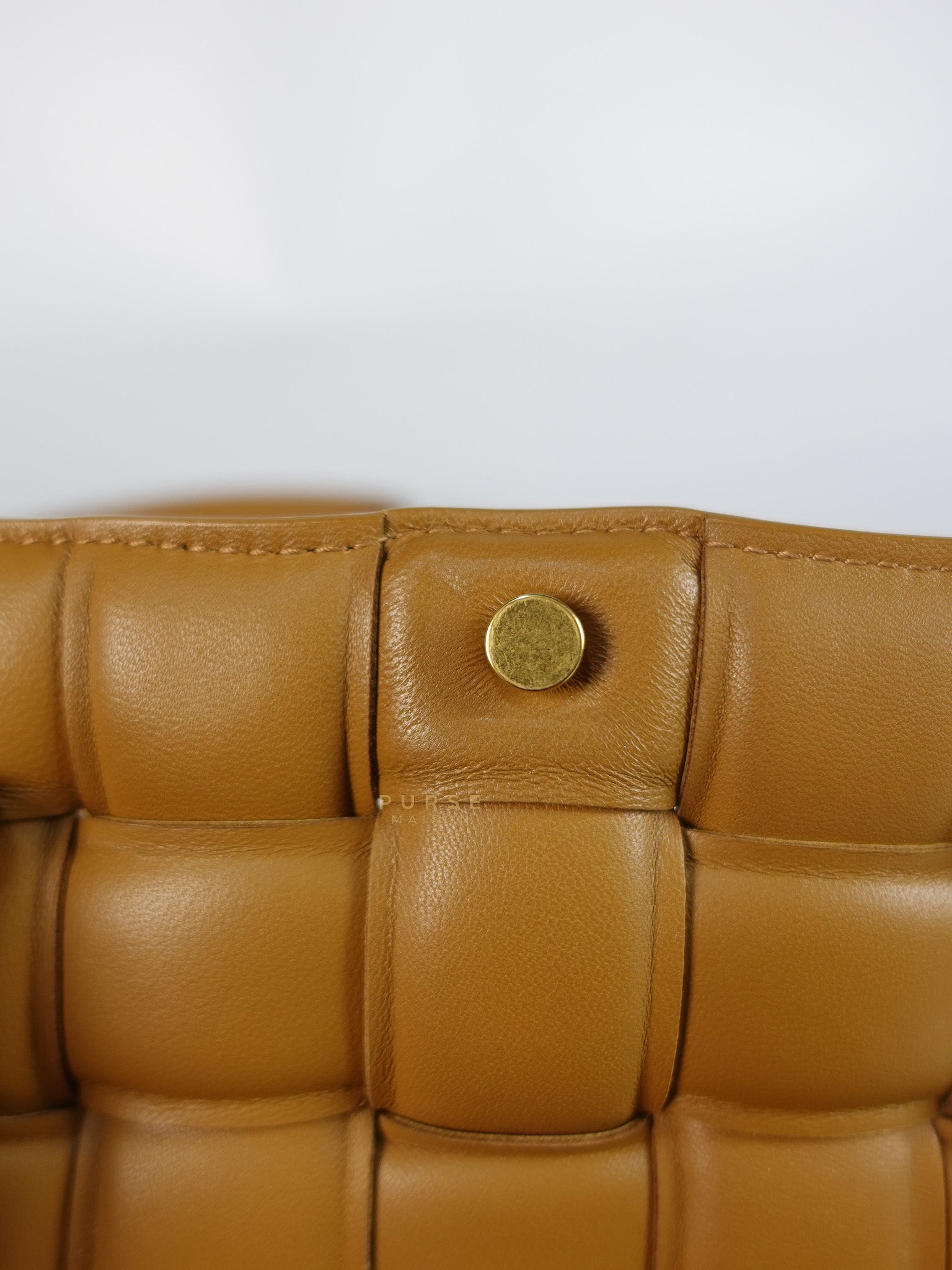 Padded Cassette Bag in Brown Gold Hardware | Purse Maison Luxury Bags Shop