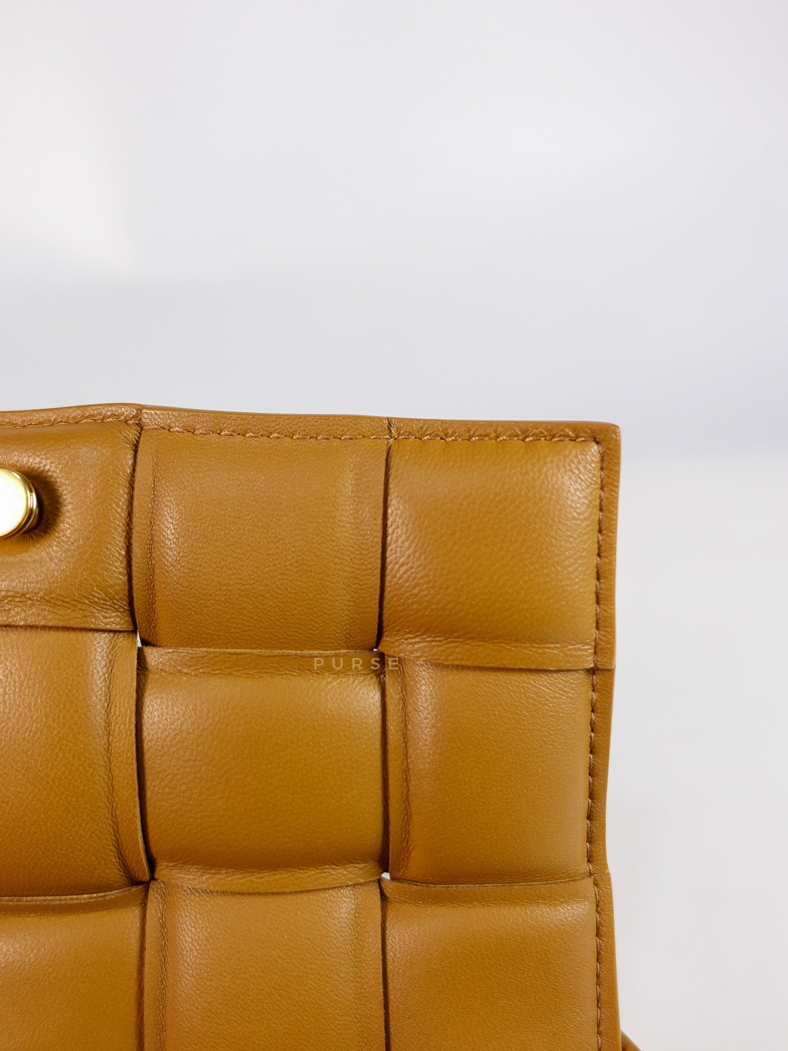 Padded Cassette Bag in Brown Gold Hardware | Purse Maison Luxury Bags Shop