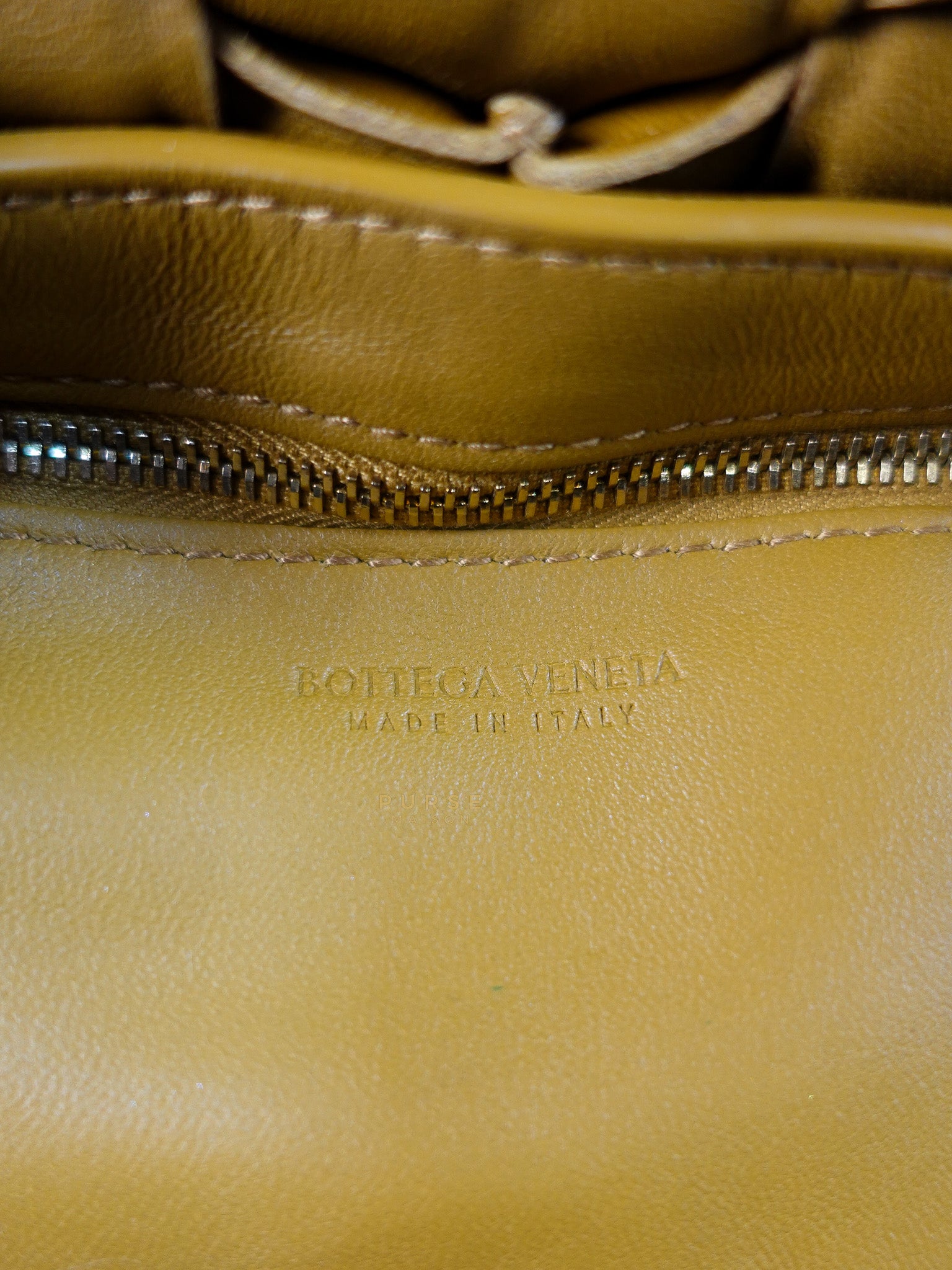 Padded Cassette Bag in Brown Gold Hardware | Purse Maison Luxury Bags Shop