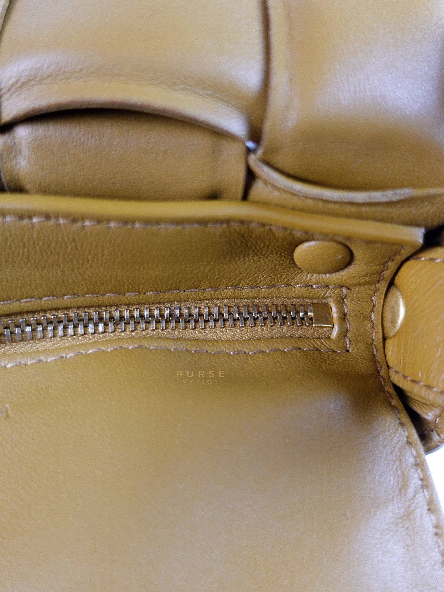 Padded Cassette Bag in Brown Gold Hardware | Purse Maison Luxury Bags Shop