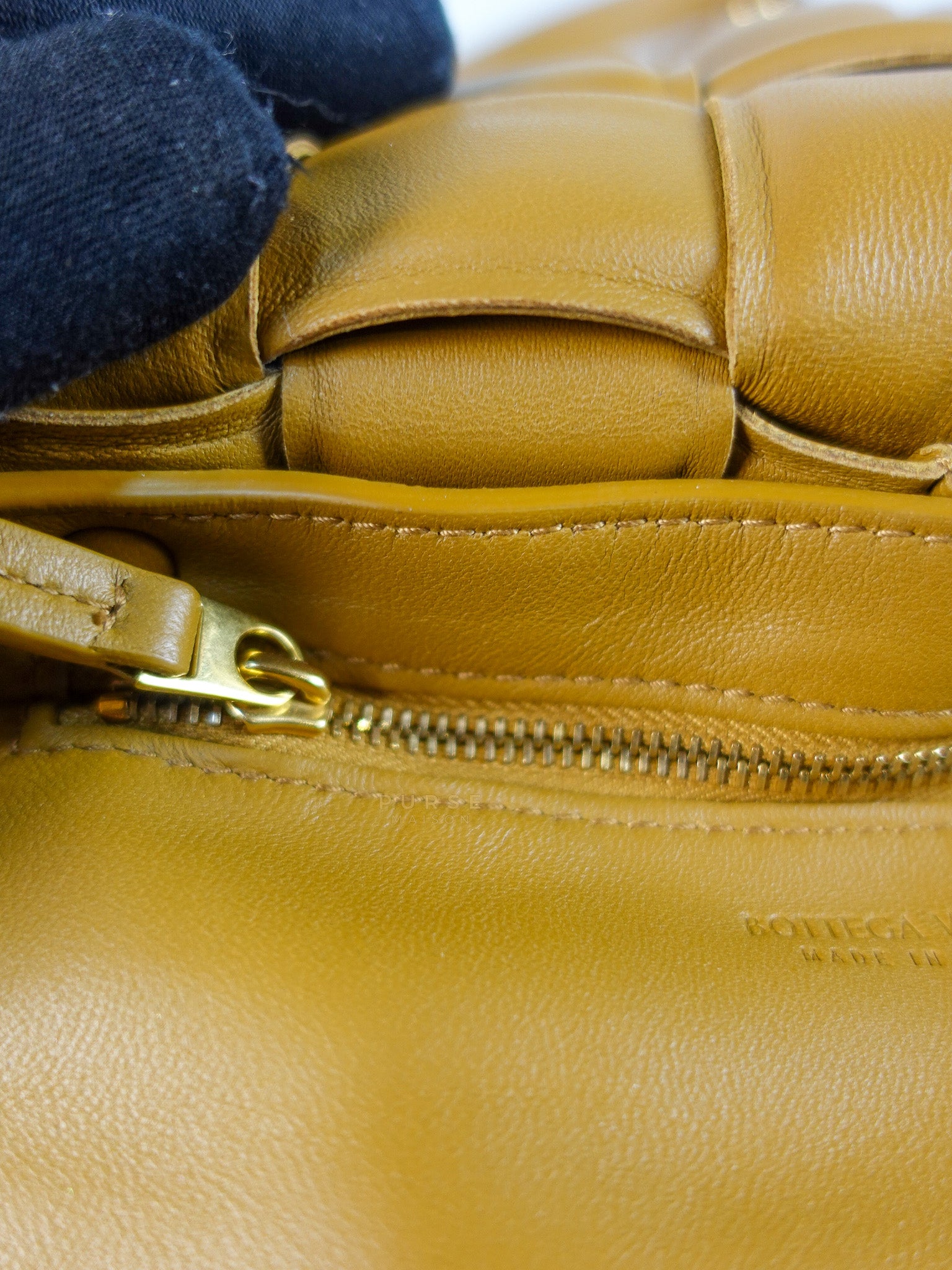 Padded Cassette Bag in Brown Gold Hardware | Purse Maison Luxury Bags Shop