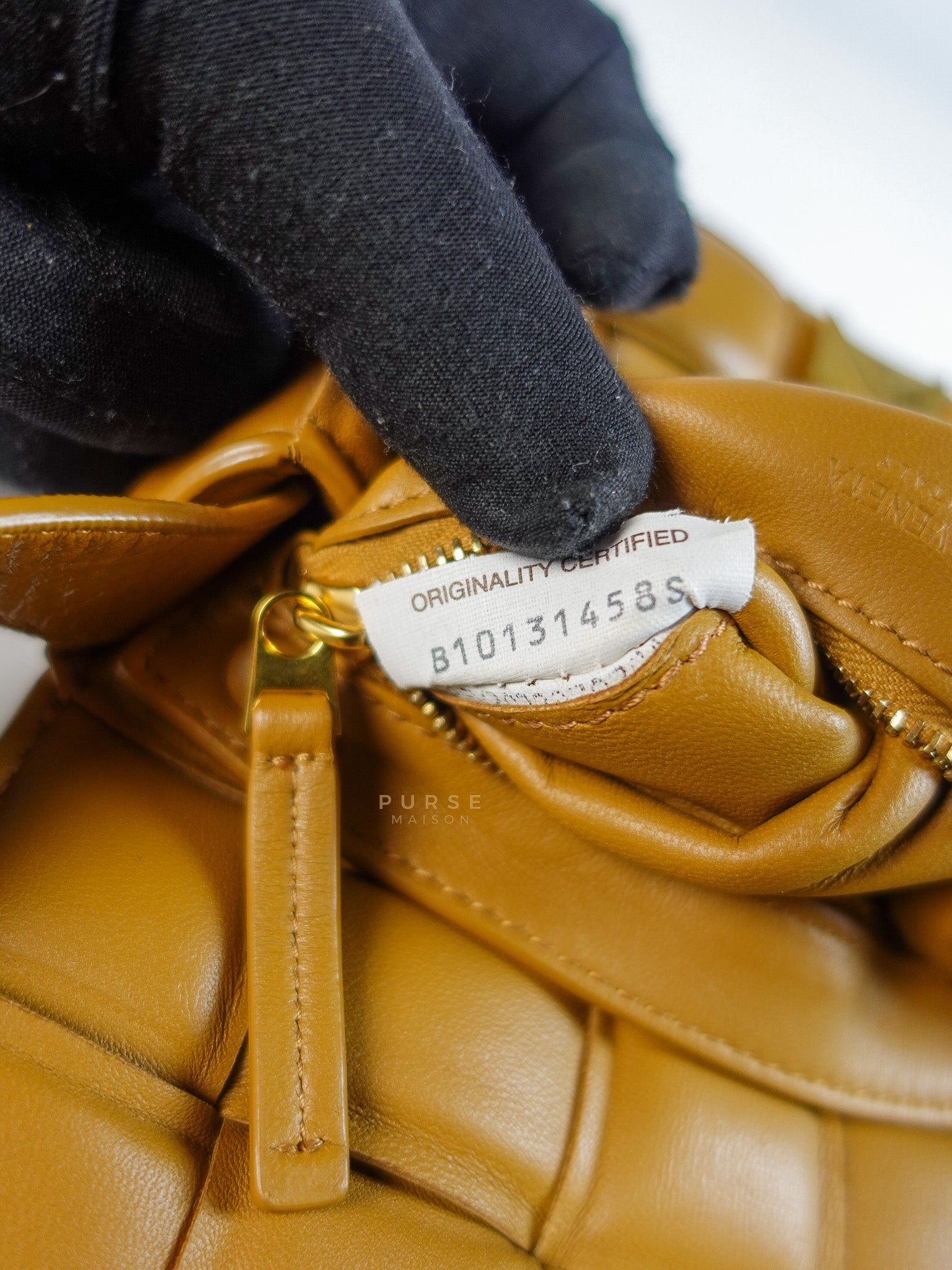 Padded Cassette Bag in Brown Gold Hardware | Purse Maison Luxury Bags Shop