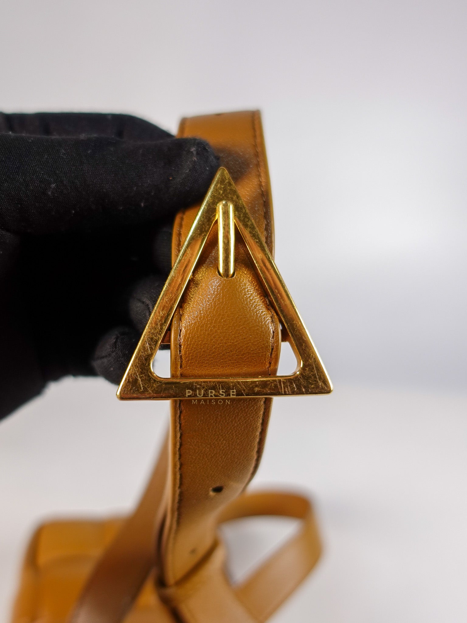 Padded Cassette Bag in Brown Gold Hardware | Purse Maison Luxury Bags Shop