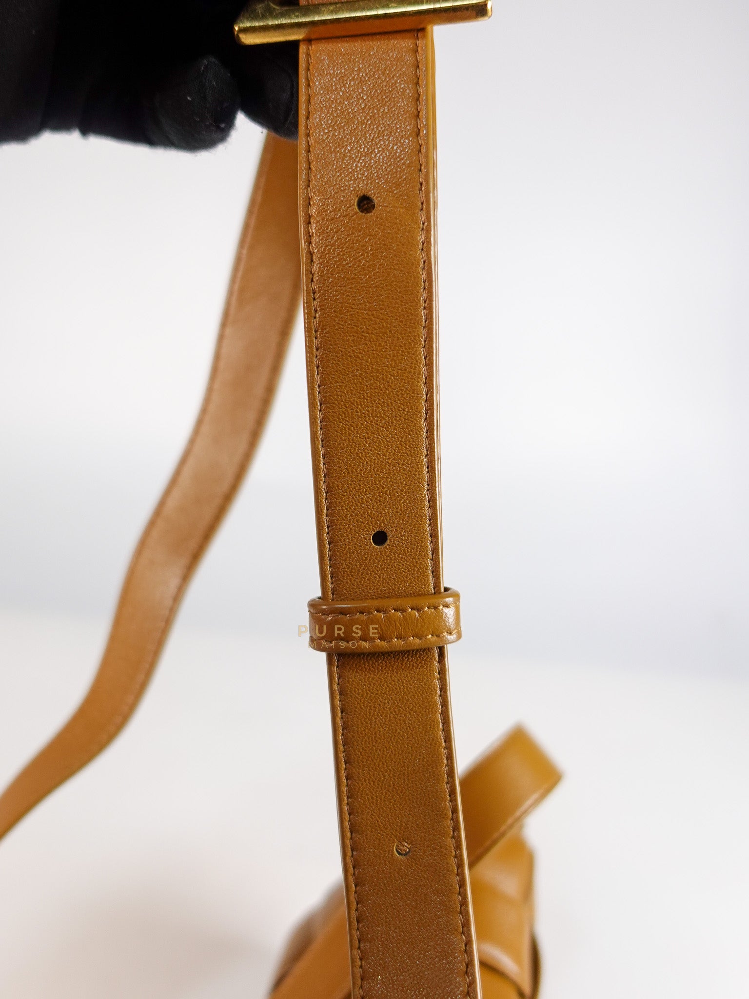 Padded Cassette Bag in Brown Gold Hardware | Purse Maison Luxury Bags Shop