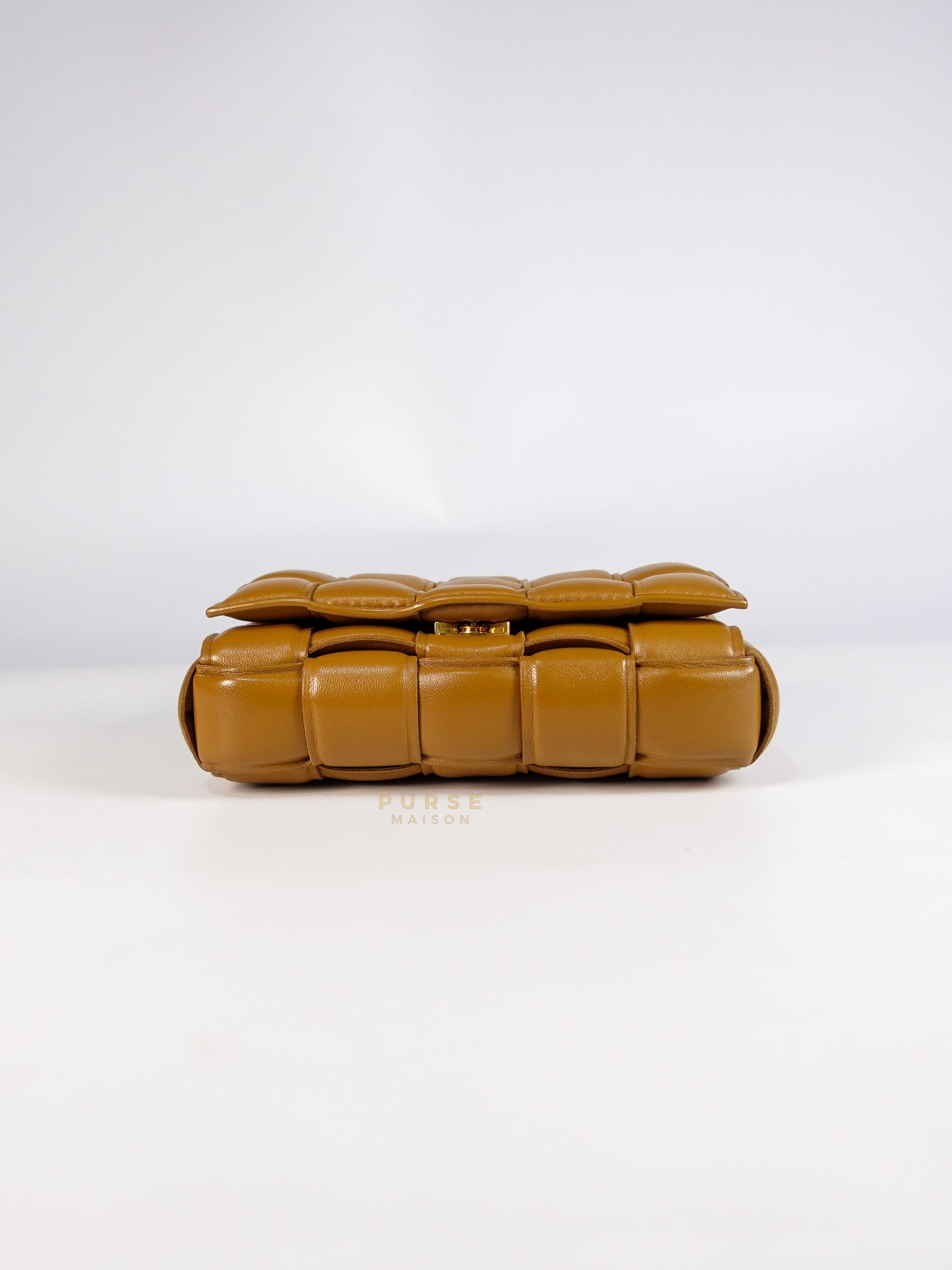 Padded Cassette Bag in Brown Gold Hardware | Purse Maison Luxury Bags Shop