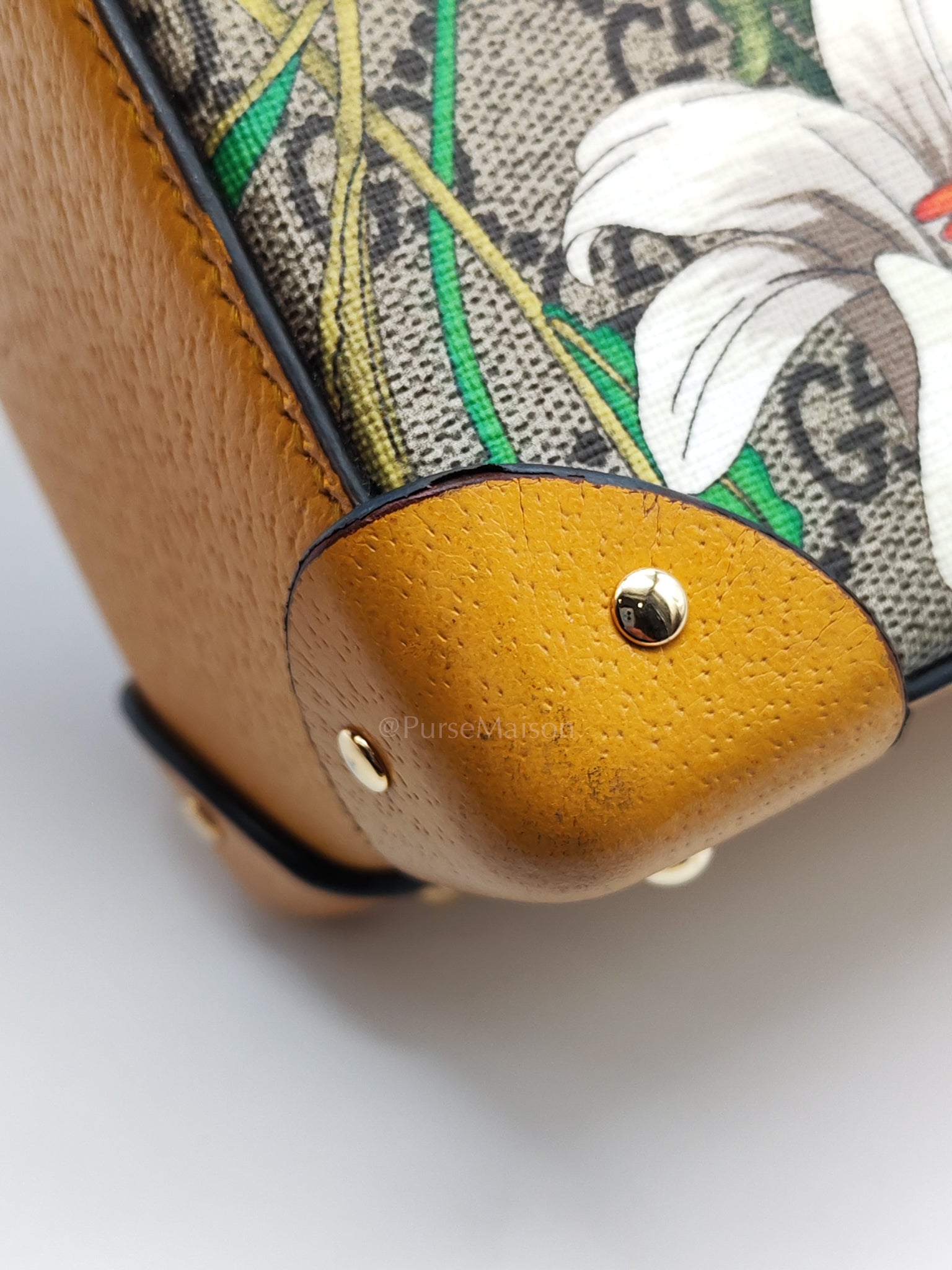 Padlock Flora Bamboo in Supreme Canvas Shoulder Bag | Purse Maison Luxury Bags Shop