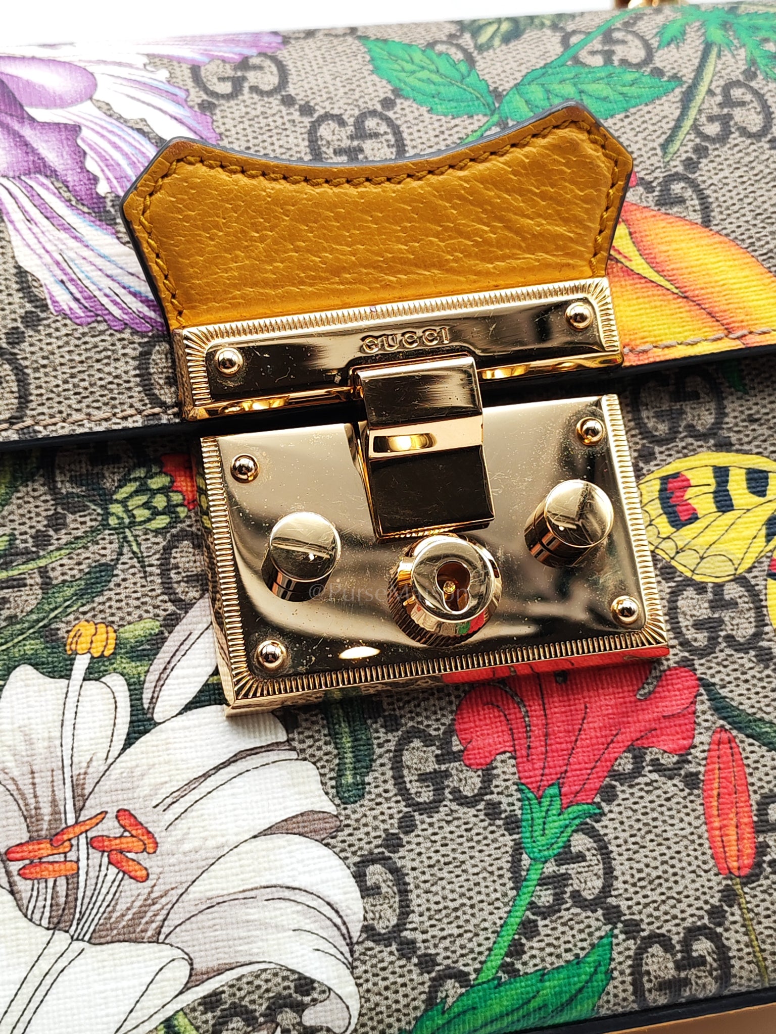 Padlock Flora Bamboo in Supreme Canvas Shoulder Bag | Purse Maison Luxury Bags Shop