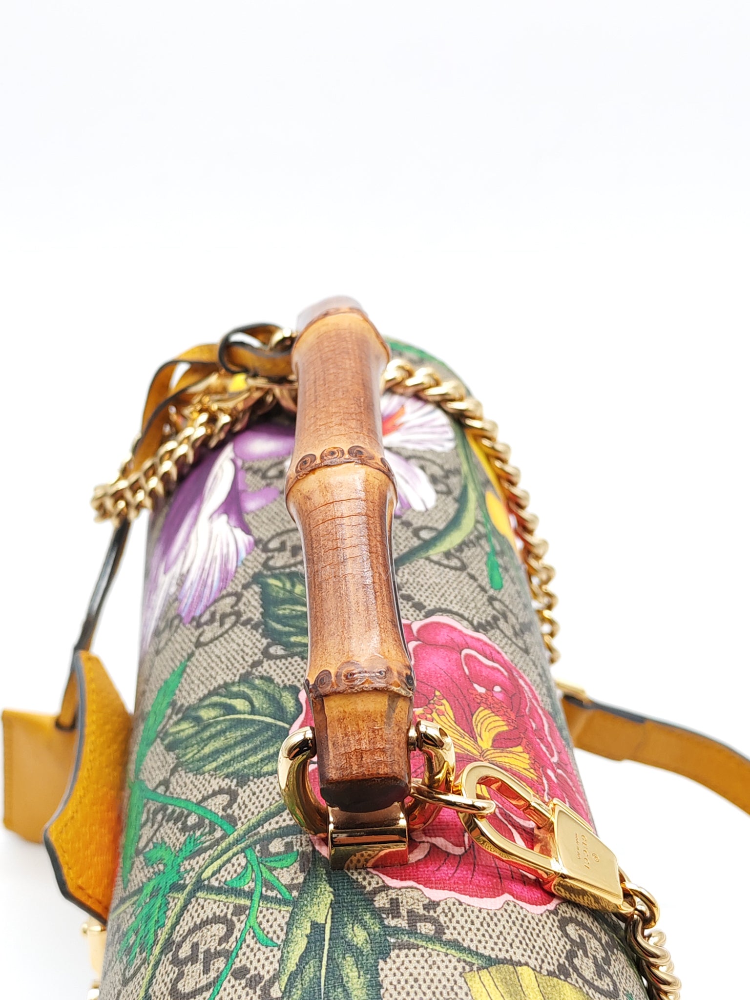 Padlock Flora Bamboo in Supreme Canvas Shoulder Bag | Purse Maison Luxury Bags Shop