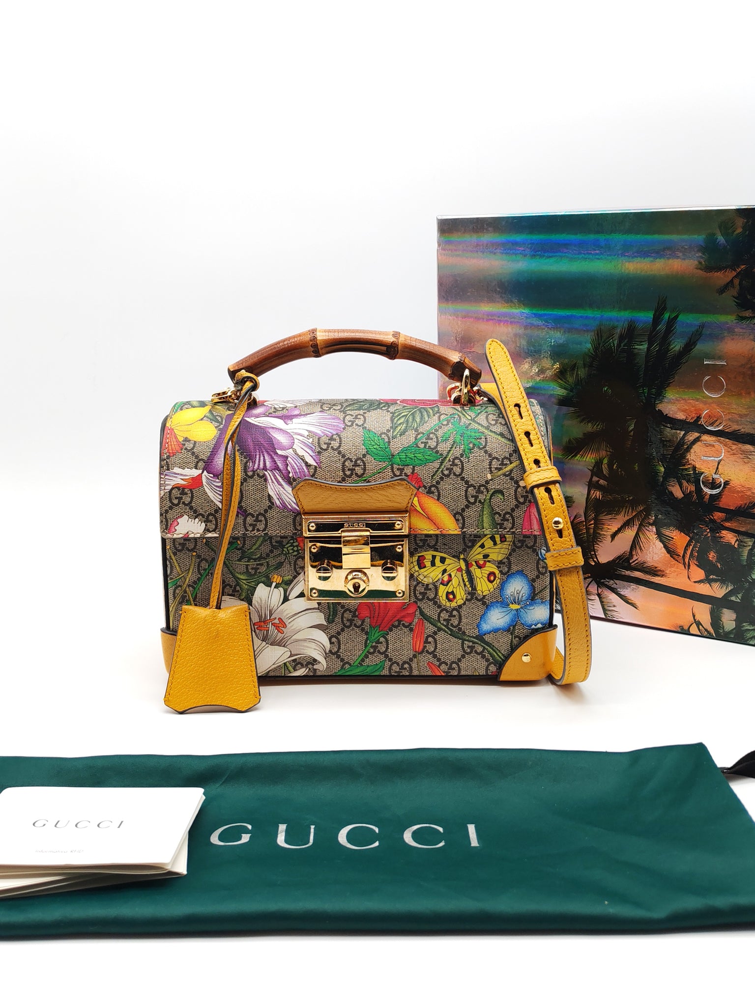 Padlock Flora Bamboo in Supreme Canvas Shoulder Bag | Purse Maison Luxury Bags Shop