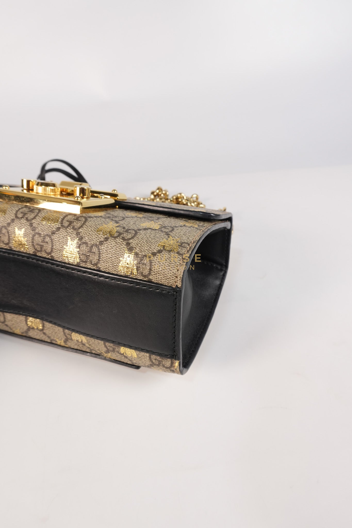 Padlock Mini Bees Supreme Canvas & Gold Hardware | Purse Maison Luxury Bags Shop