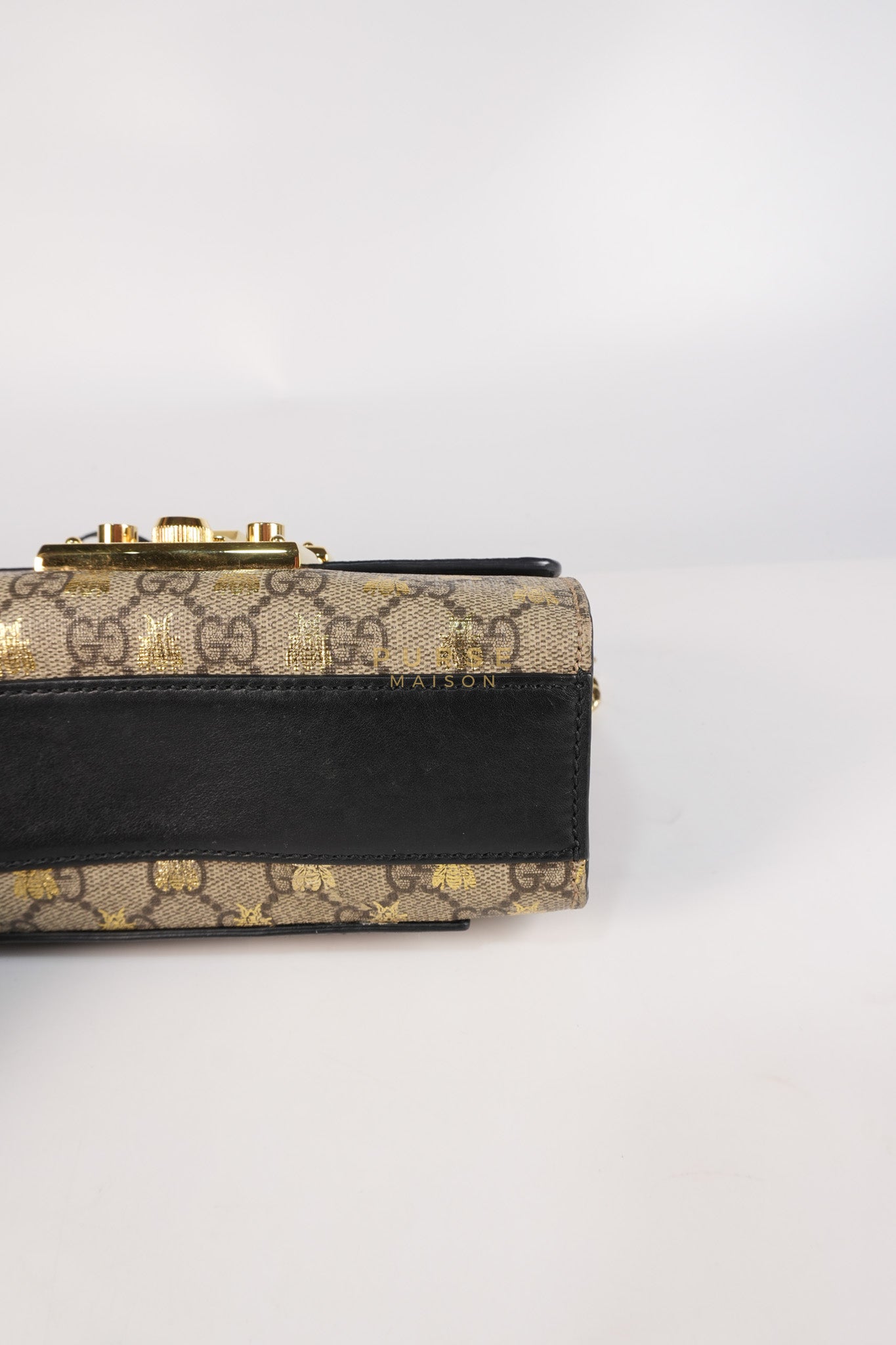 Padlock Mini Bees Supreme Canvas & Gold Hardware | Purse Maison Luxury Bags Shop