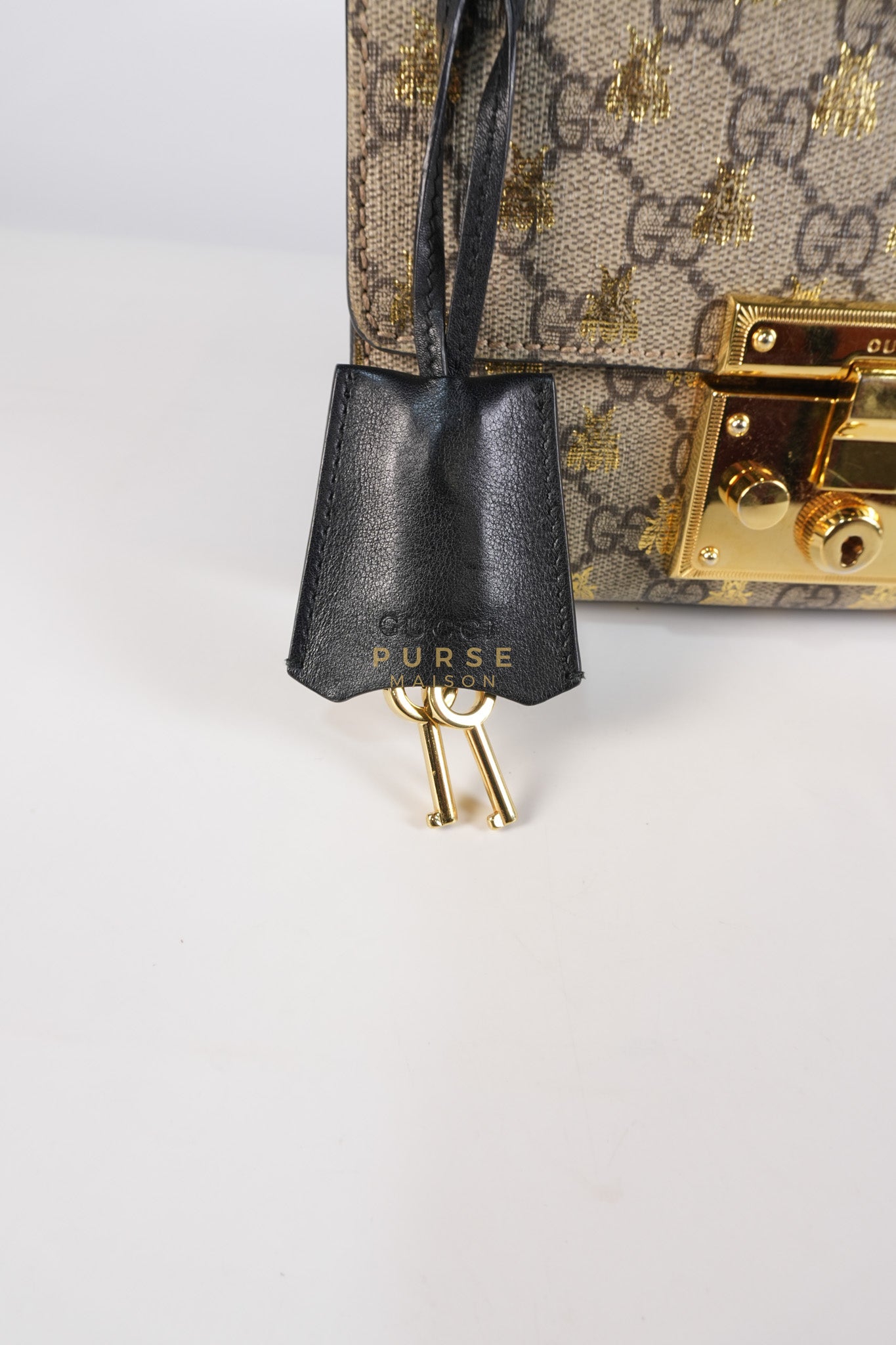 Padlock Mini Bees Supreme Canvas & Gold Hardware | Purse Maison Luxury Bags Shop
