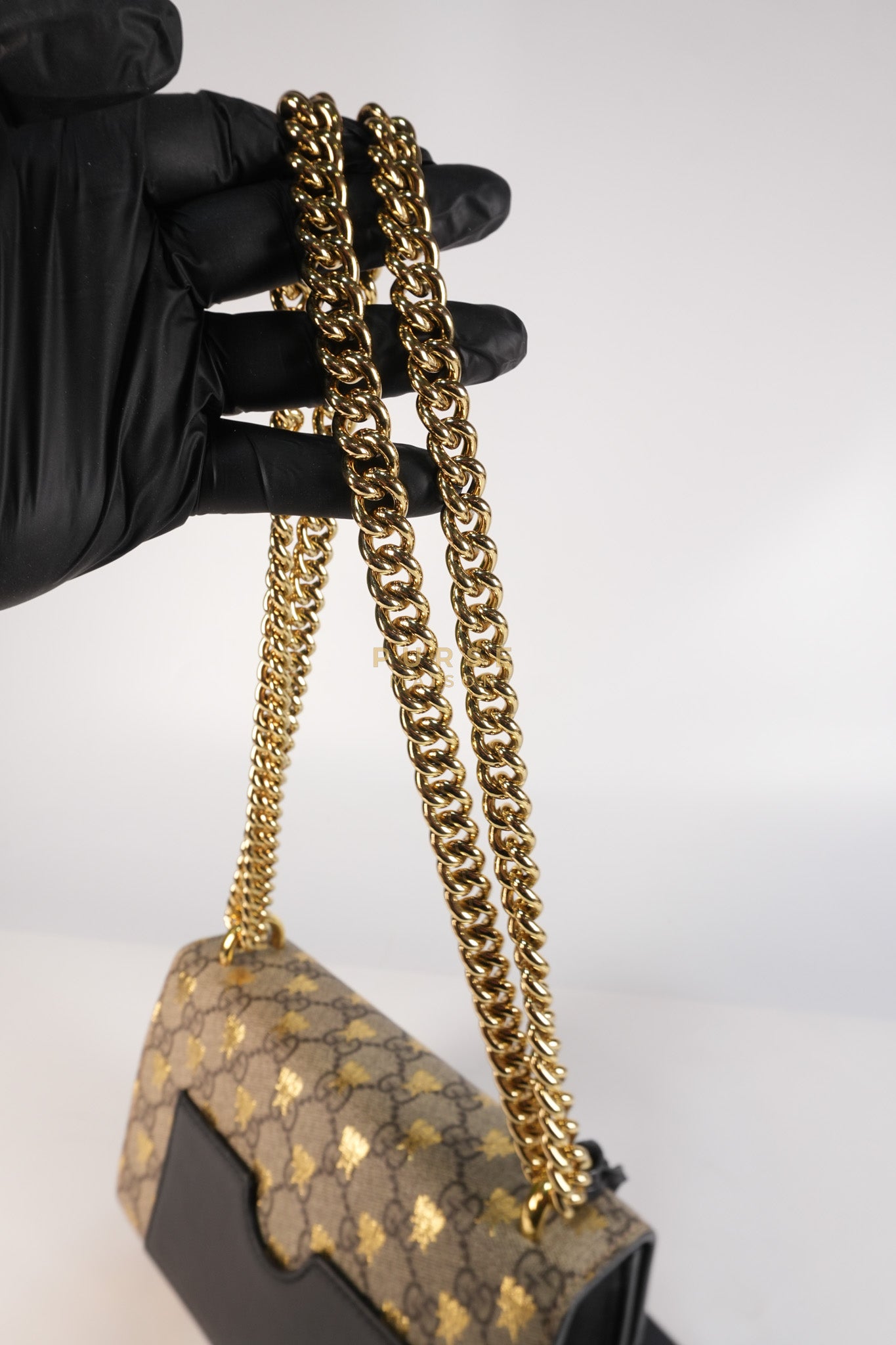 Padlock Mini Bees Supreme Canvas & Gold Hardware | Purse Maison Luxury Bags Shop