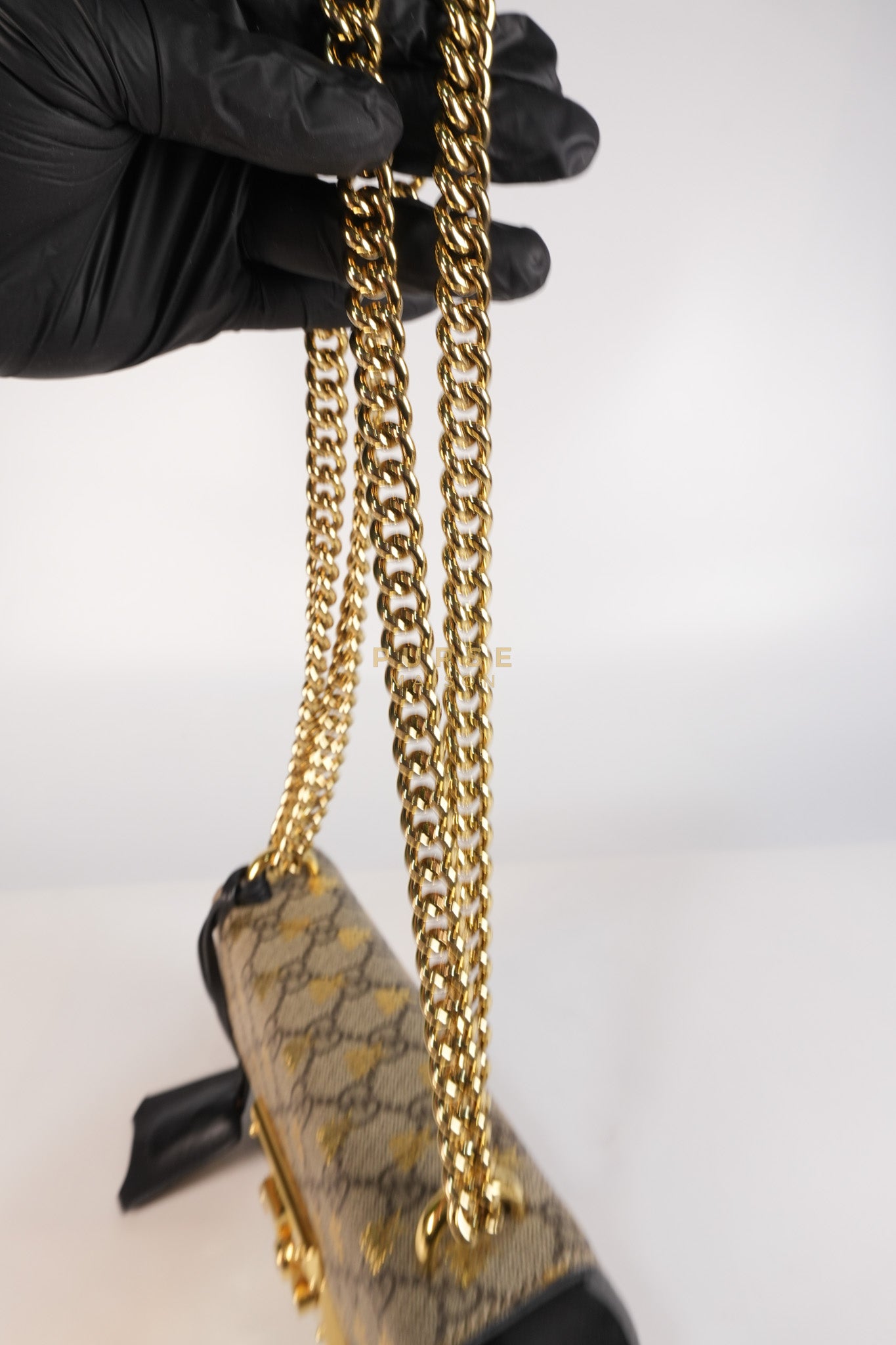 Padlock Mini Bees Supreme Canvas & Gold Hardware | Purse Maison Luxury Bags Shop