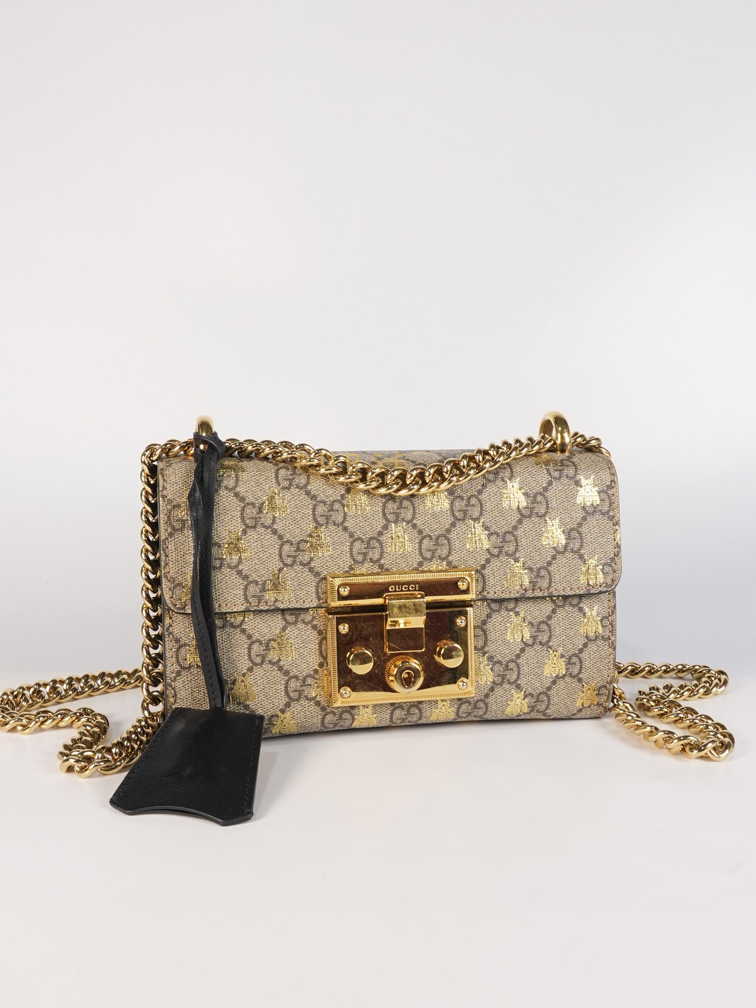 Padlock Mini Bees Supreme Canvas & Gold Hardware | Purse Maison Luxury Bags Shop