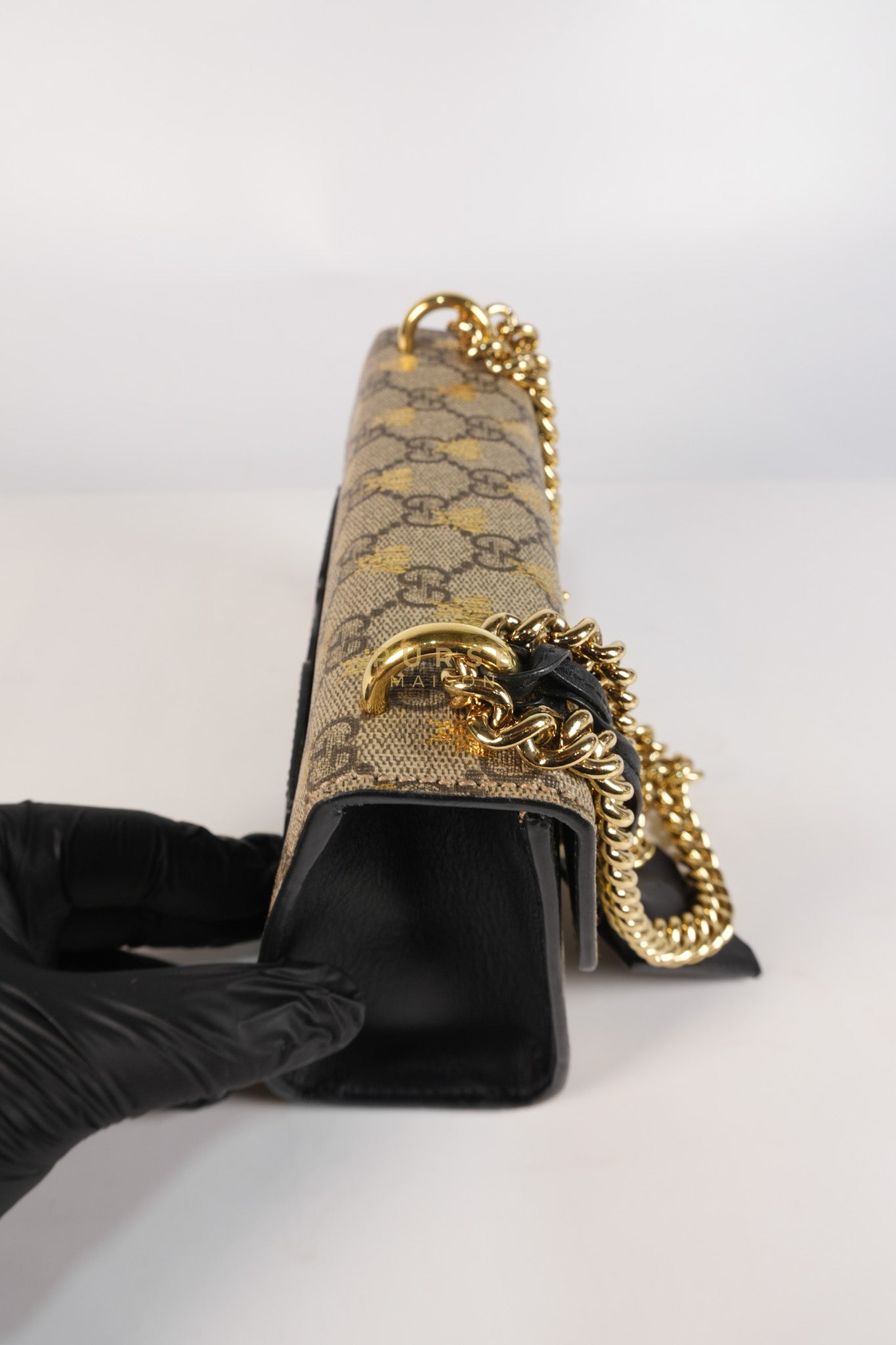 Padlock Mini Bees Supreme Canvas & Gold Hardware | Purse Maison Luxury Bags Shop