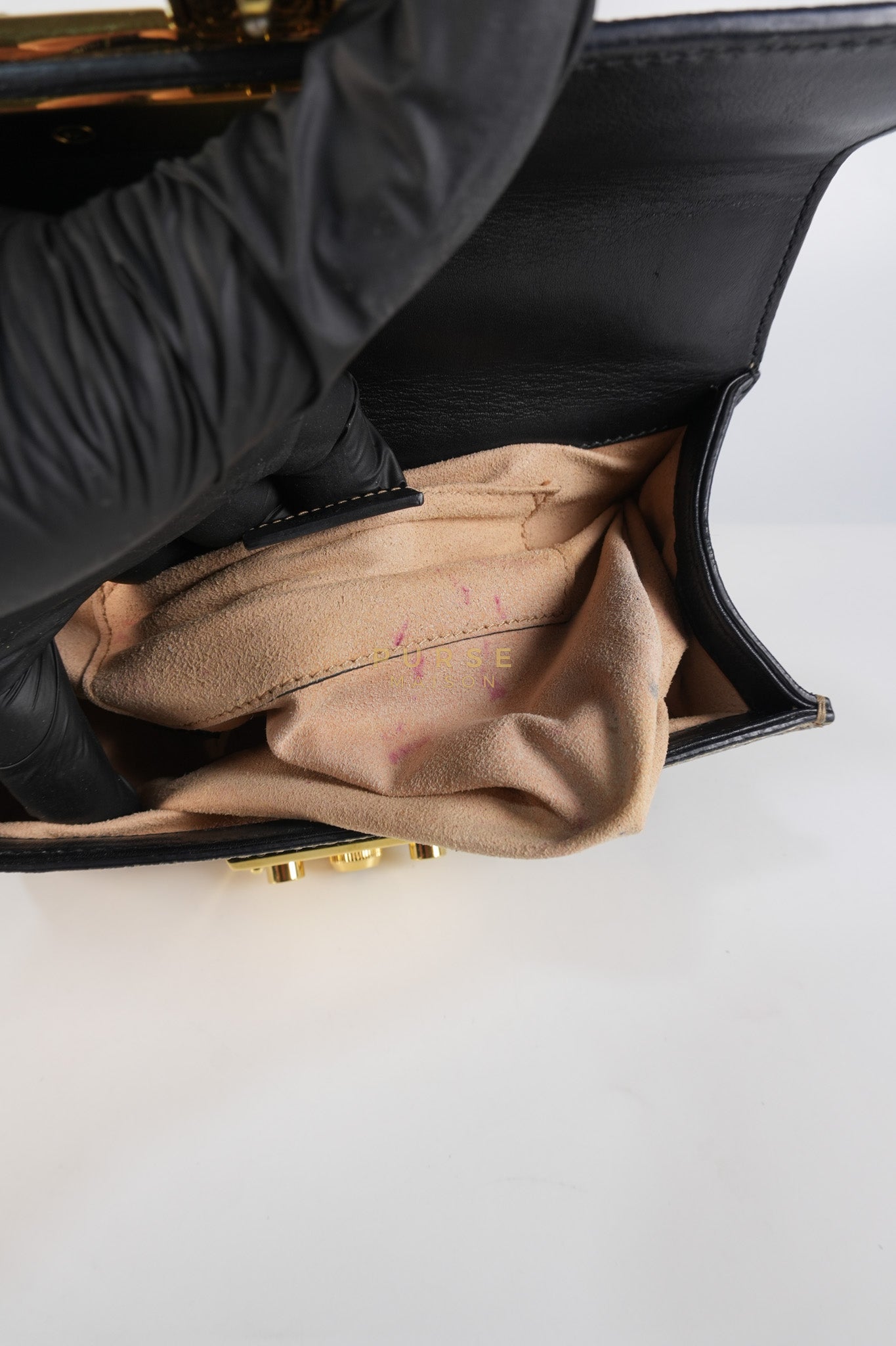 Padlock Mini Bees Supreme Canvas & Gold Hardware | Purse Maison Luxury Bags Shop