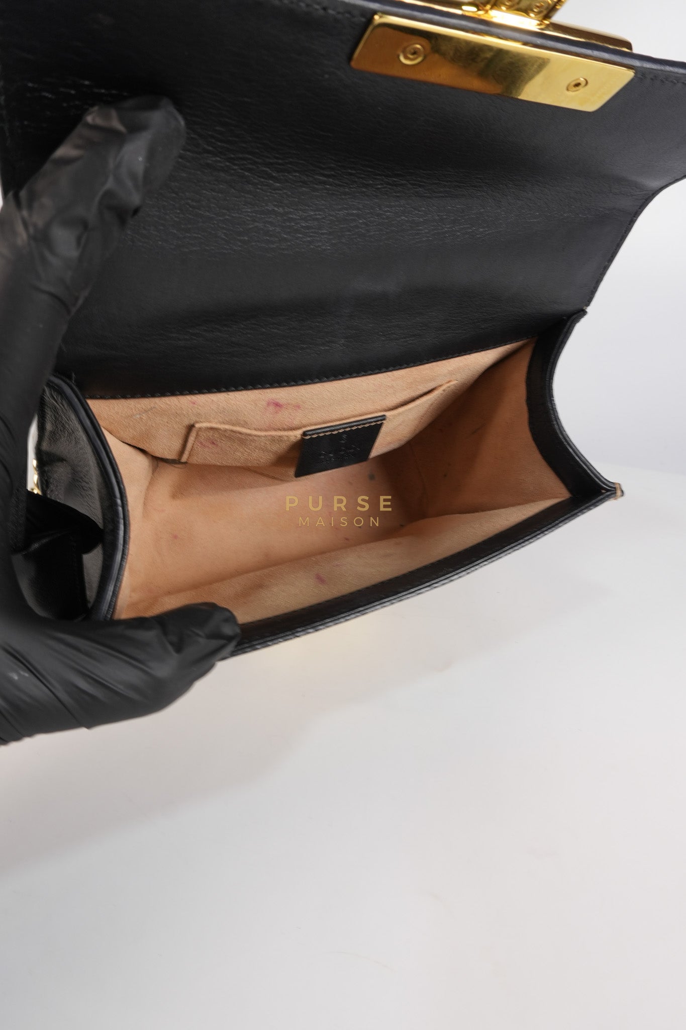 Padlock Mini Bees Supreme Canvas & Gold Hardware | Purse Maison Luxury Bags Shop