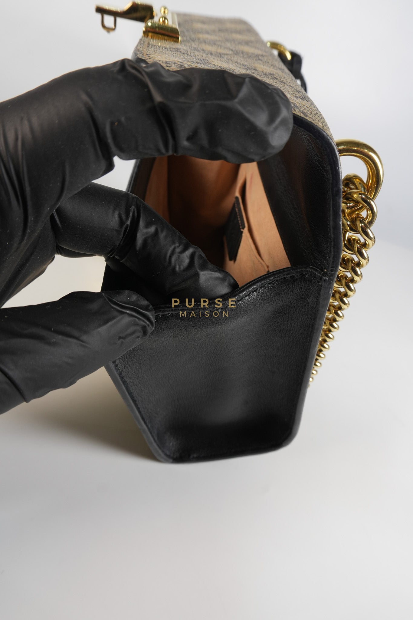 Padlock Mini Bees Supreme Canvas & Gold Hardware | Purse Maison Luxury Bags Shop