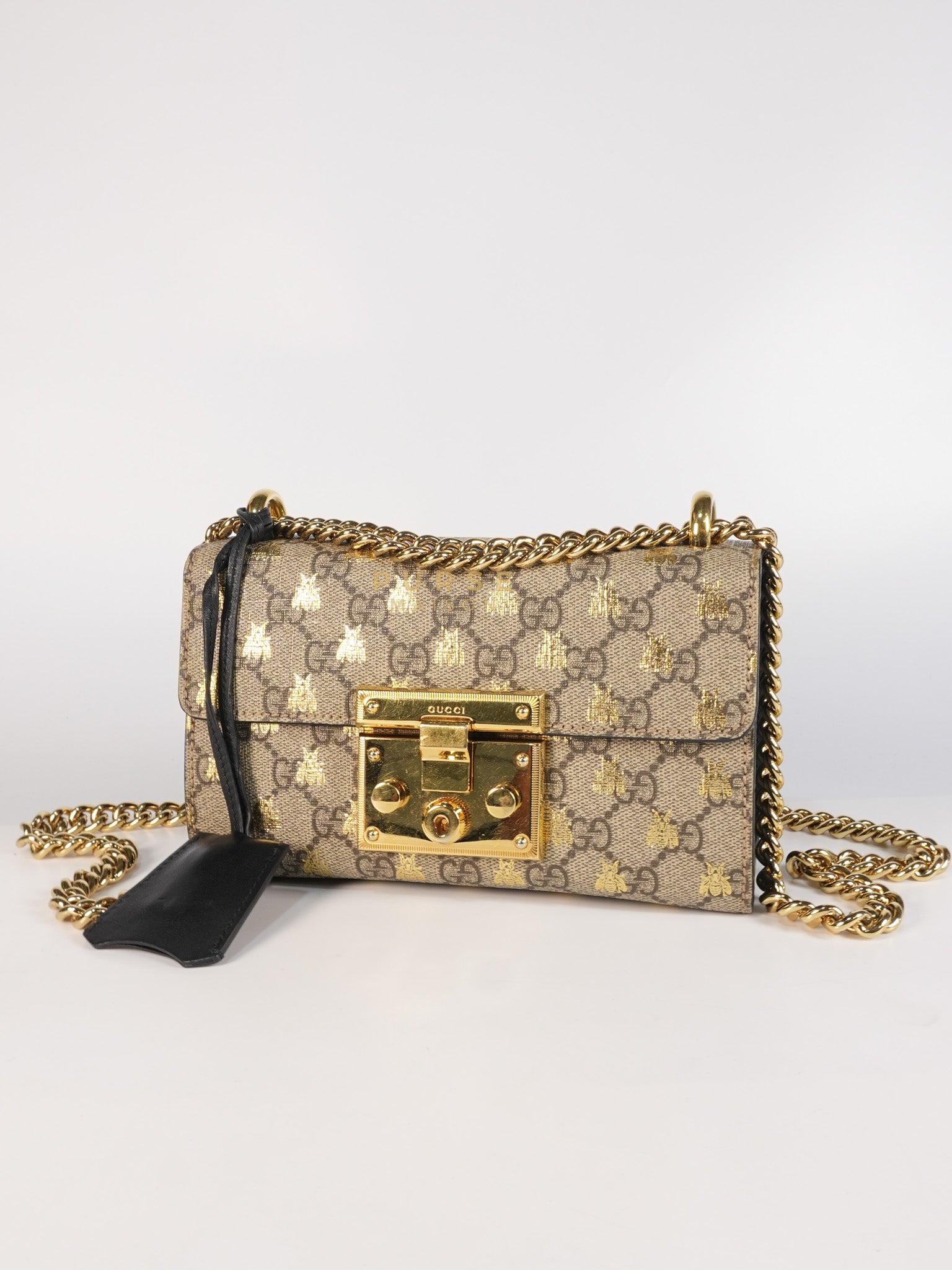 Padlock Mini Bees Supreme Canvas & Gold Hardware | Purse Maison Luxury Bags Shop