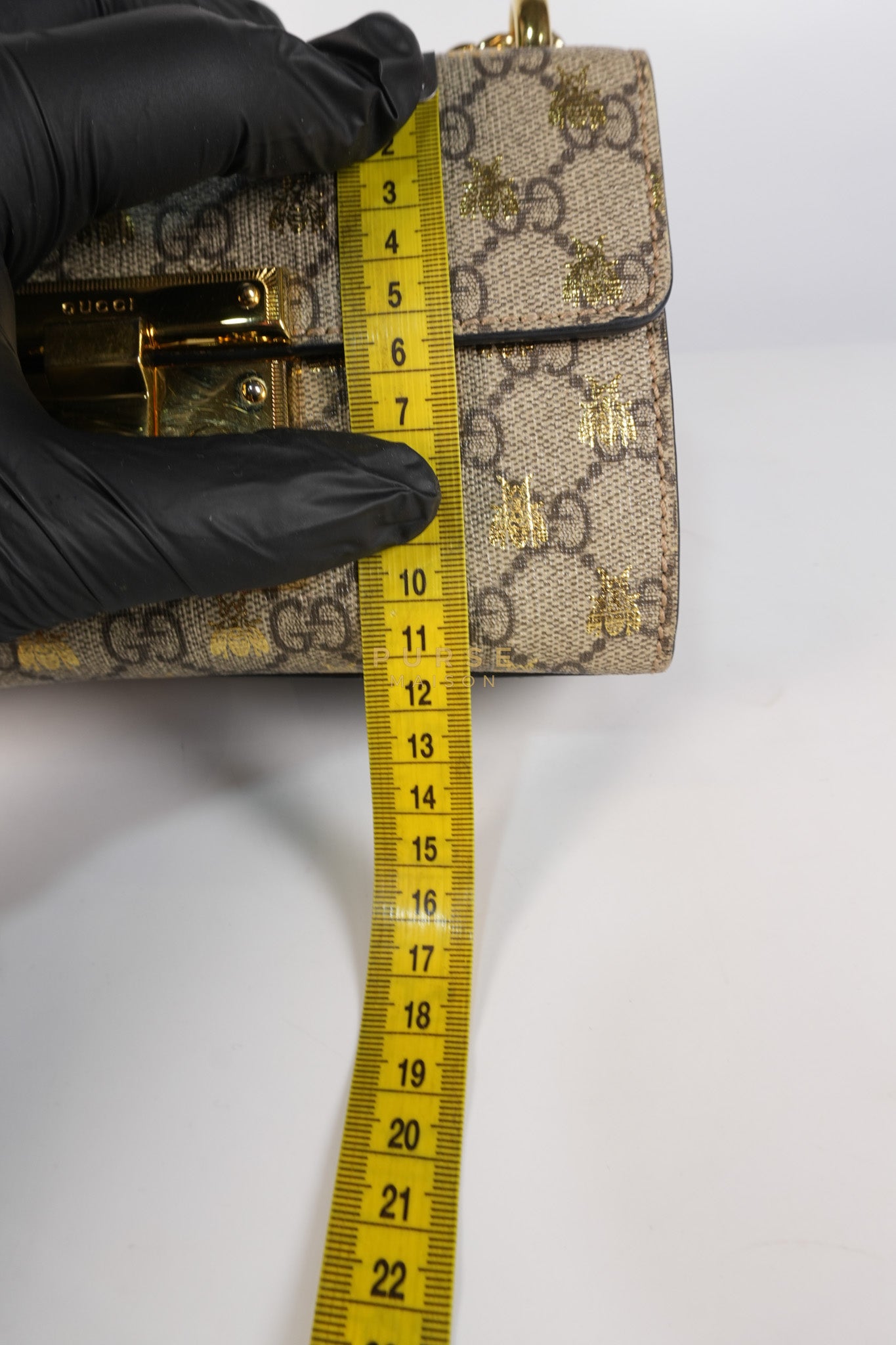 Padlock Mini Bees Supreme Canvas & Gold Hardware | Purse Maison Luxury Bags Shop