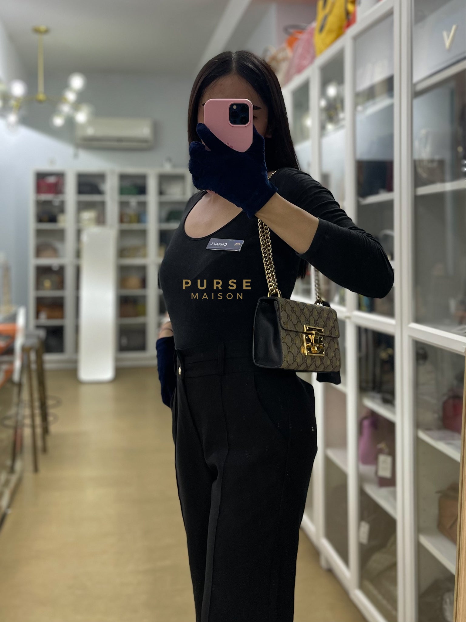 Padlock Mini Bees Supreme Canvas & Gold Hardware | Purse Maison Luxury Bags Shop