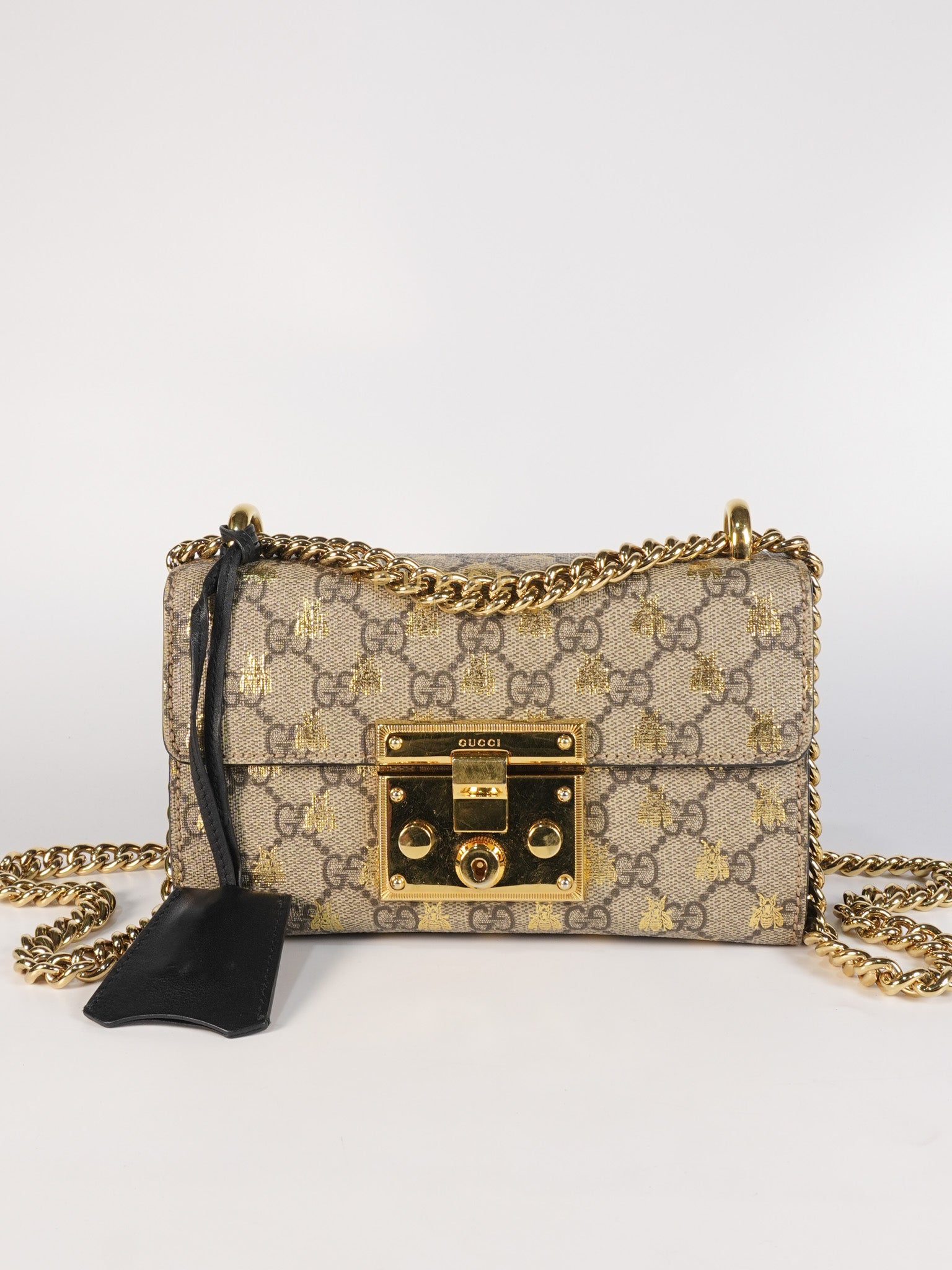Padlock Mini Bees Supreme Canvas & Gold Hardware | Purse Maison Luxury Bags Shop
