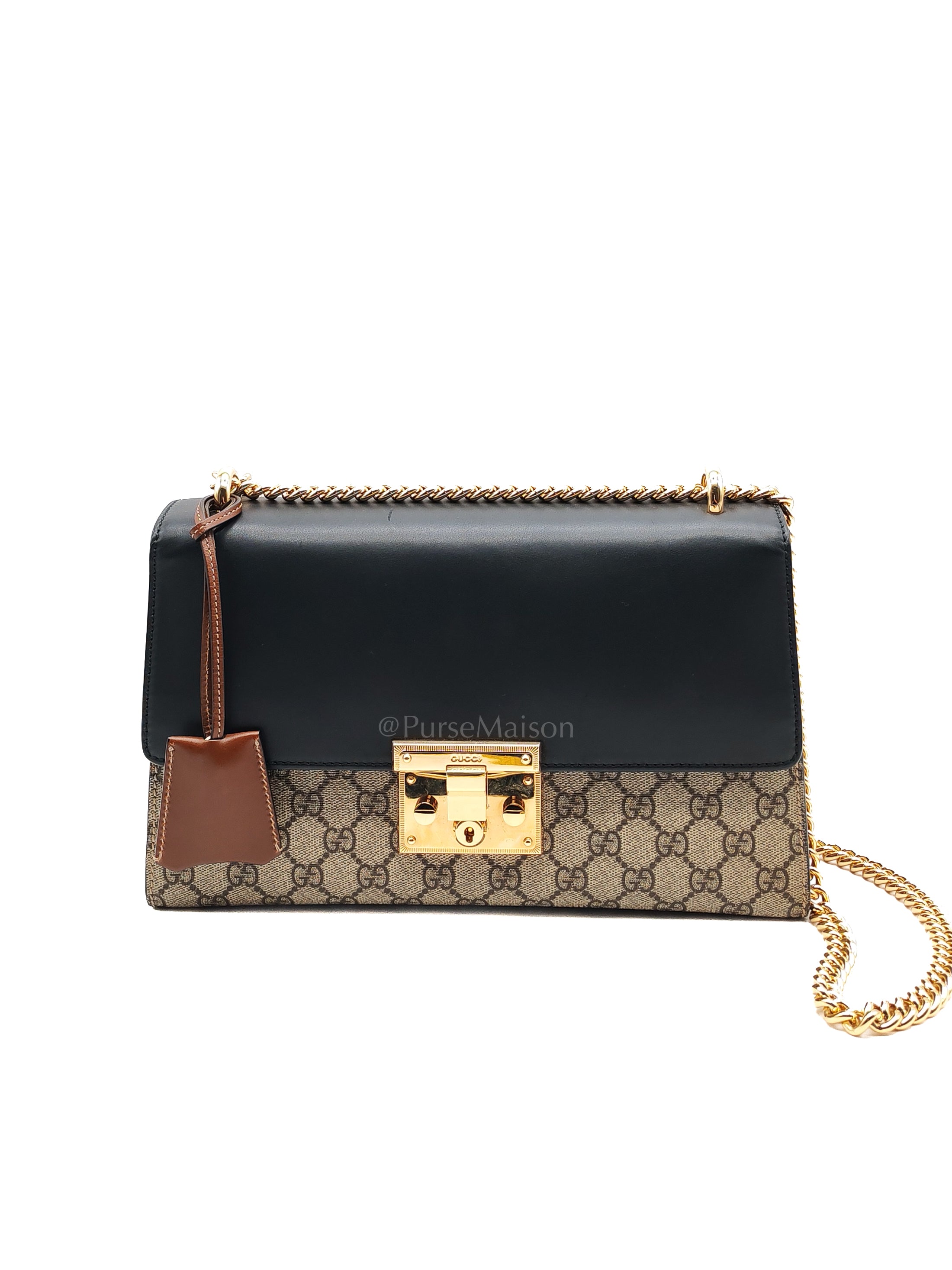 Padlock Shoulder Bag Medium in GG Supreme Canvas & Gold Hardware | Purse Maison Luxury Bags Shop