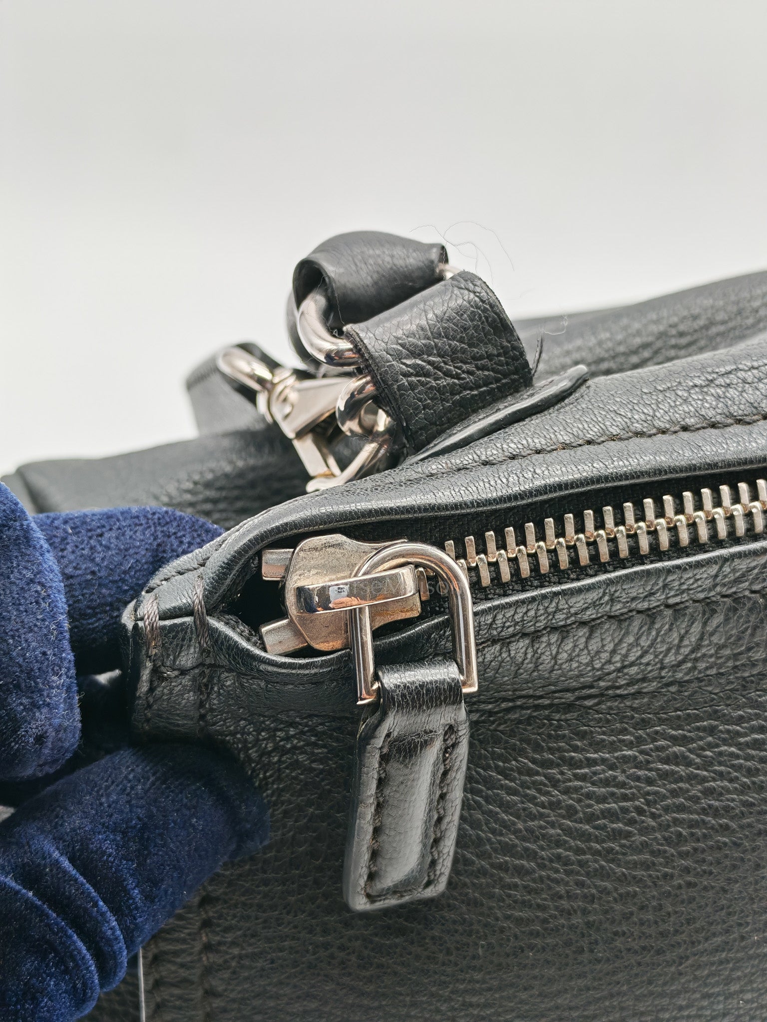 Pandora Bag in Black Goat Skin Leather & Silver Hardware | Purse Maison Luxury Bags Shop