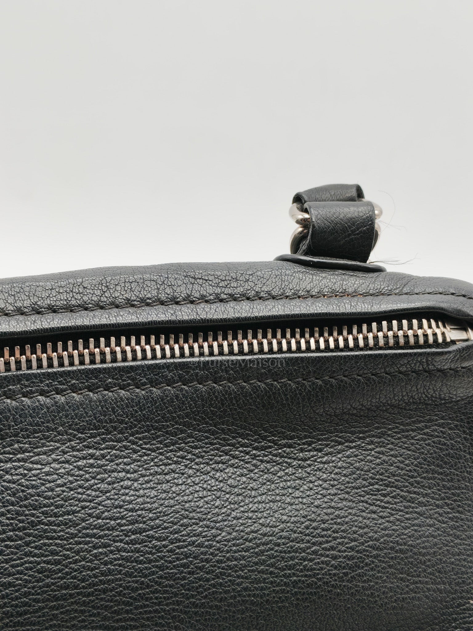 Pandora Bag in Black Goat Skin Leather & Silver Hardware | Purse Maison Luxury Bags Shop