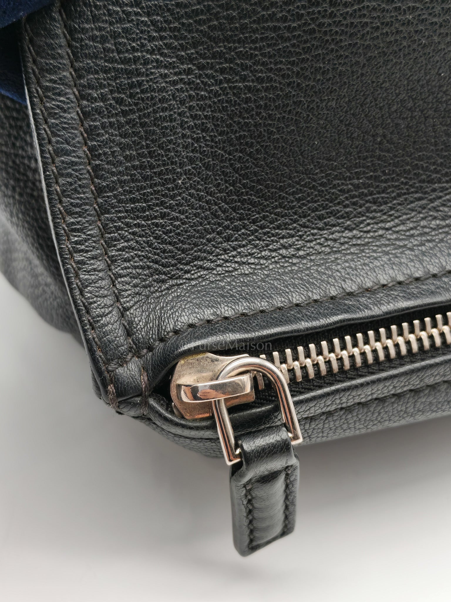 Pandora Bag in Black Goat Skin Leather & Silver Hardware | Purse Maison Luxury Bags Shop