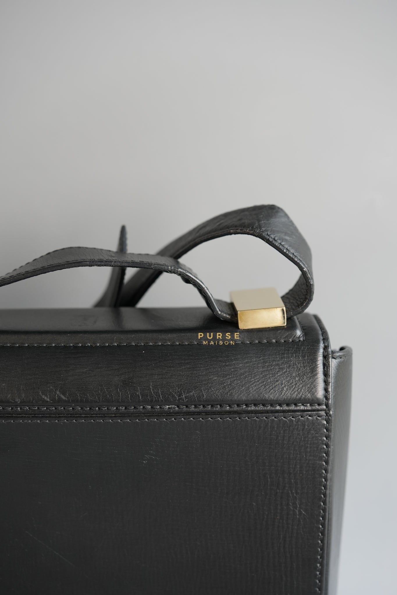 Pandora Box Medium in Black Calfskin Leather | Purse Maison Luxury Bags Shop