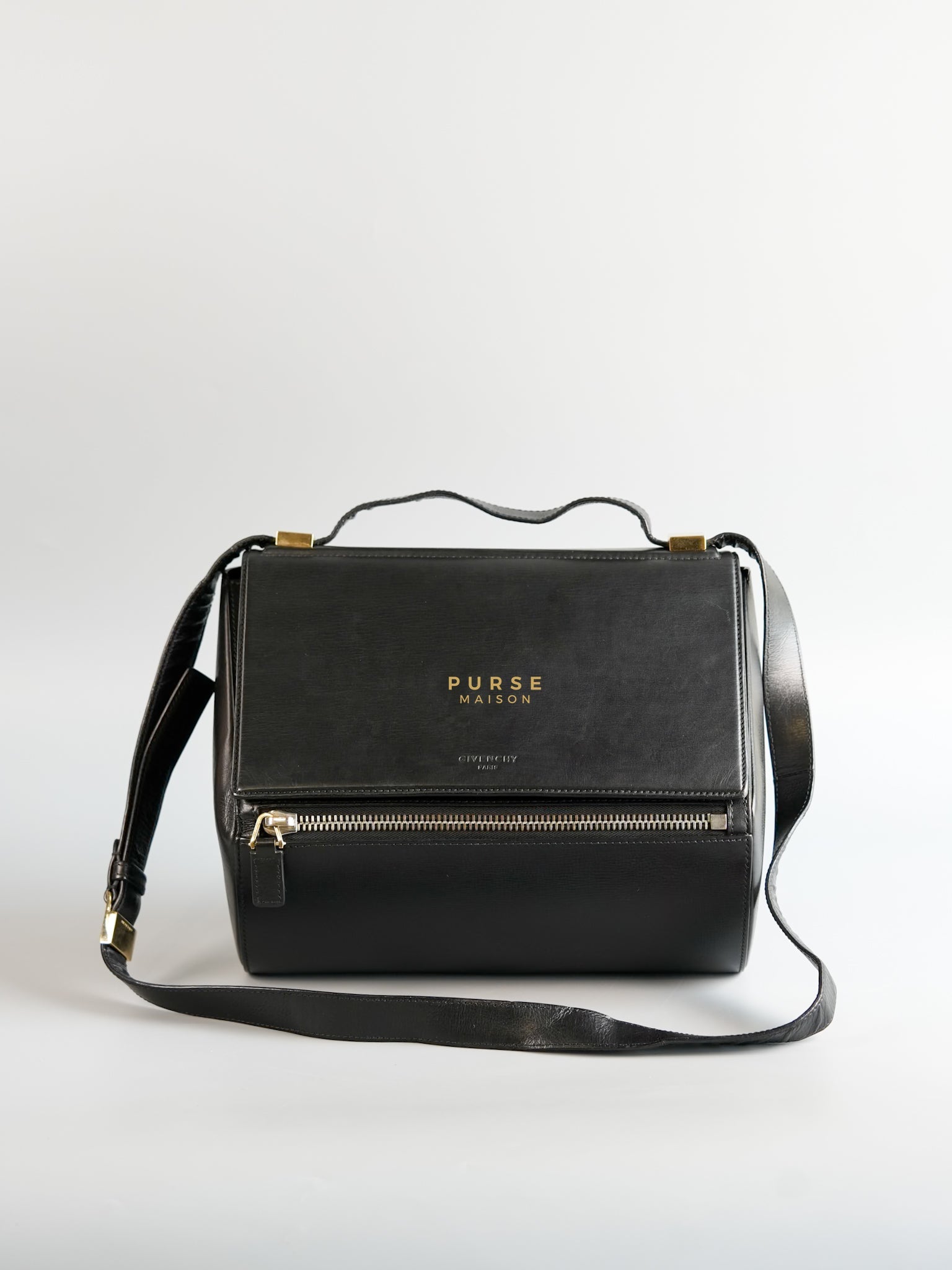 Pandora Box Medium in Black Calfskin Leather | Purse Maison Luxury Bags Shop