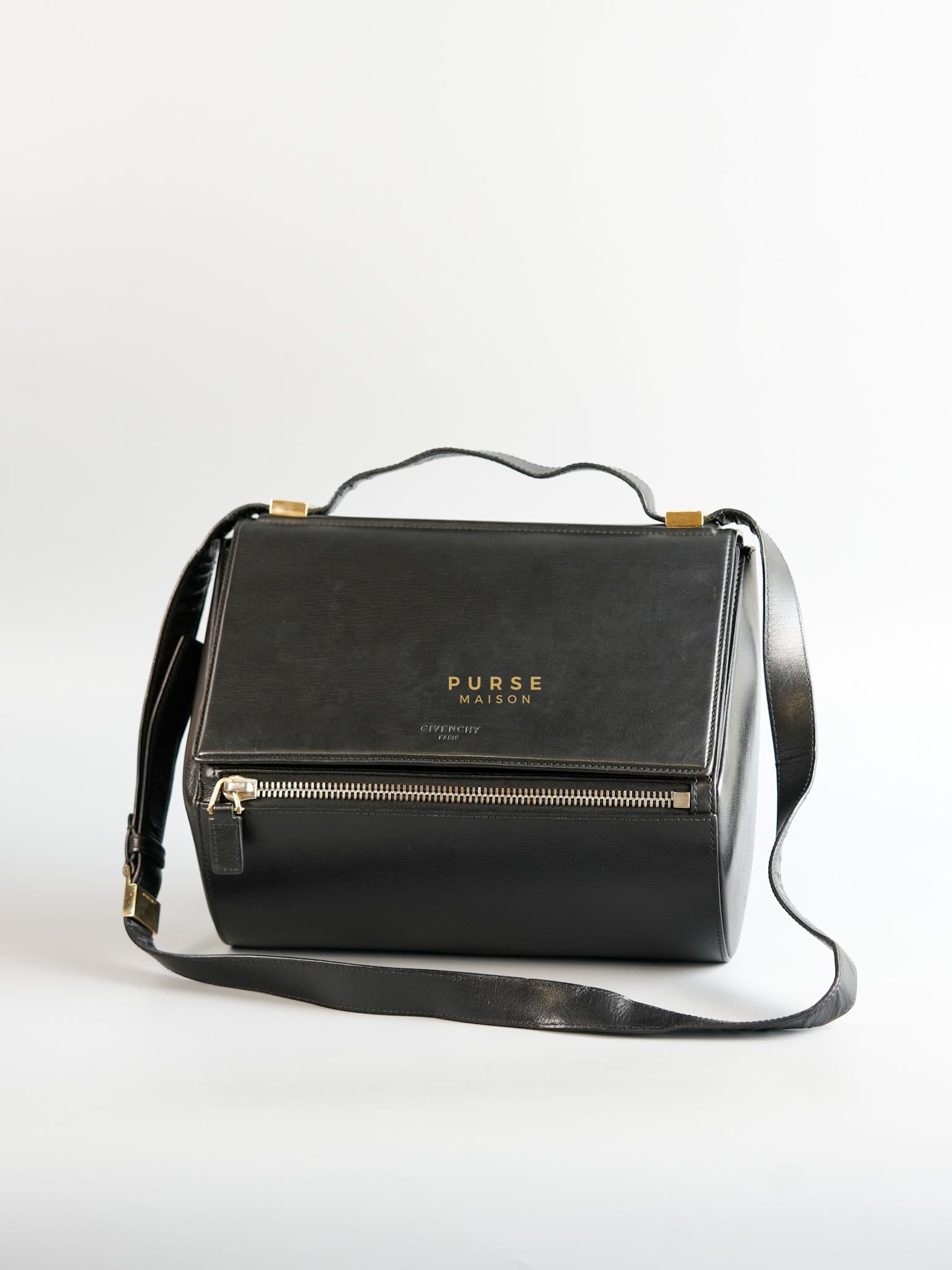 Pandora Box Medium in Black Calfskin Leather | Purse Maison Luxury Bags Shop