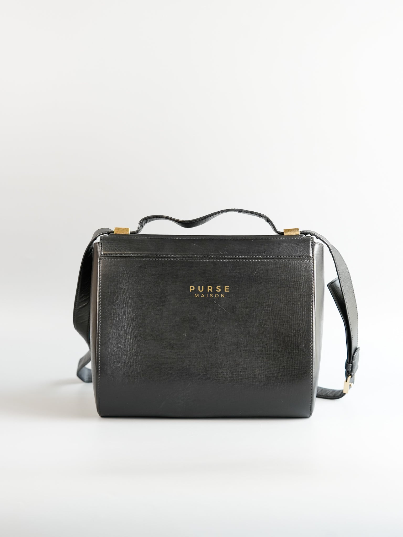 Pandora Box Medium in Black Calfskin Leather | Purse Maison Luxury Bags Shop