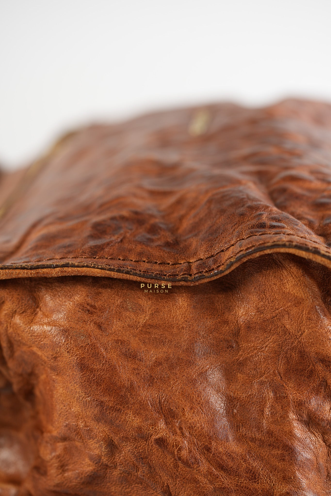 Pandora Brown Medium Crinkled Sheepskin Leather Bag Gold Hardware | Purse Maison Luxury Bags Shop