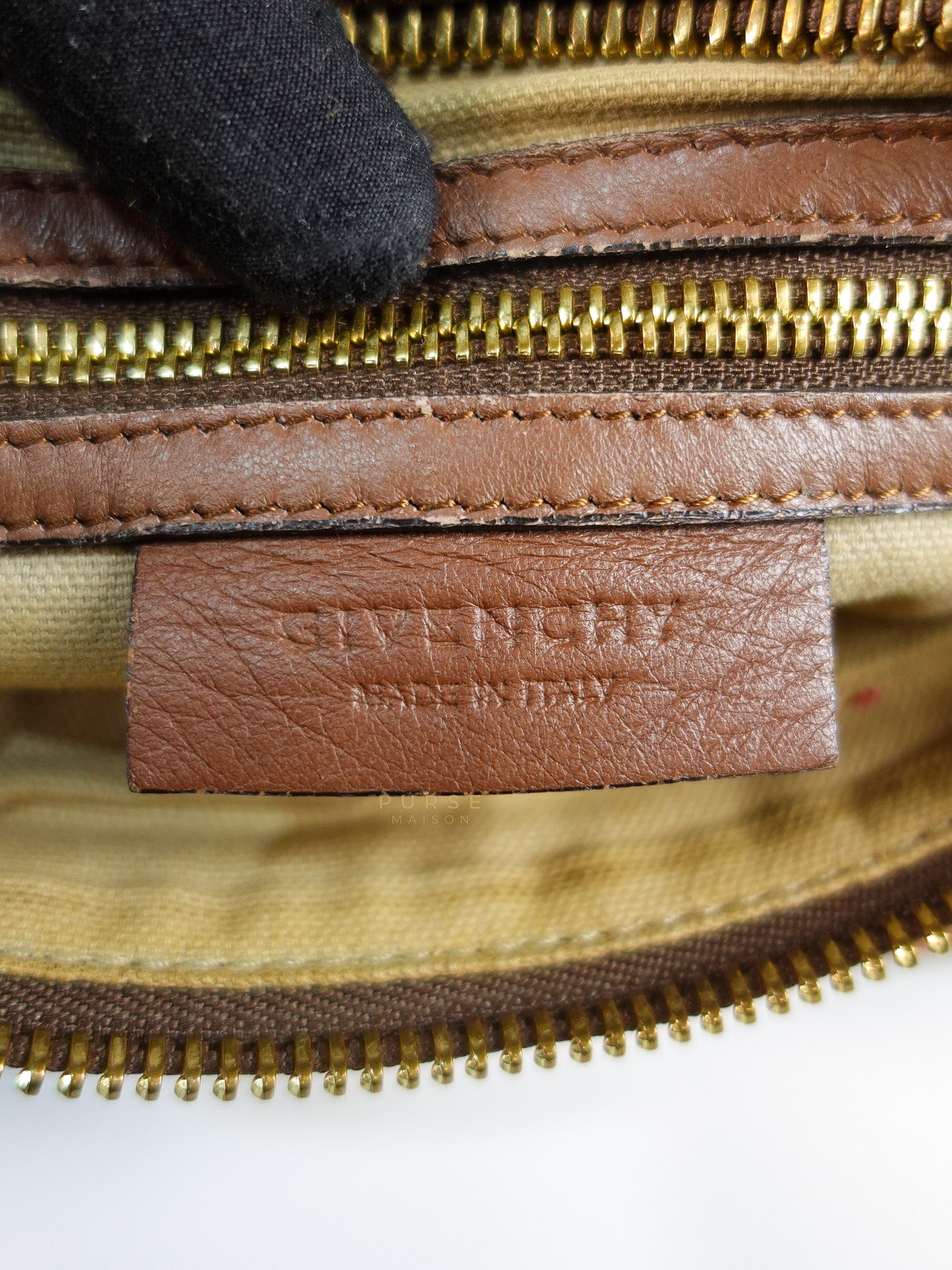 Pandora Medium Bag in Brown Crinkled Sheepskin Leather & Gold Hardware | Purse Maison Luxury Bags Shop