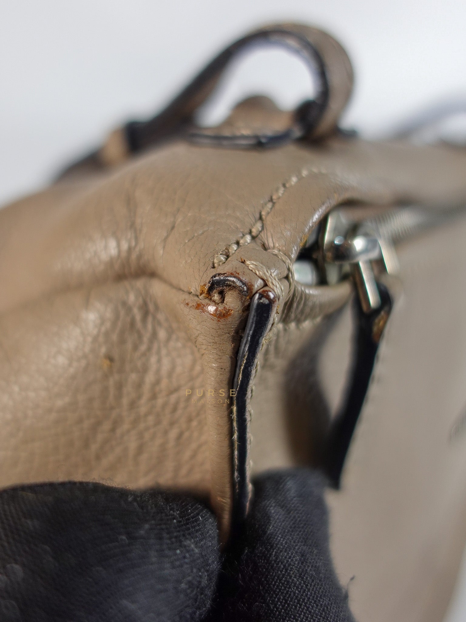 Pandora Mini Shoulder Bag in Beige & Silver Hardware | Purse Maison Luxury Bags Shop