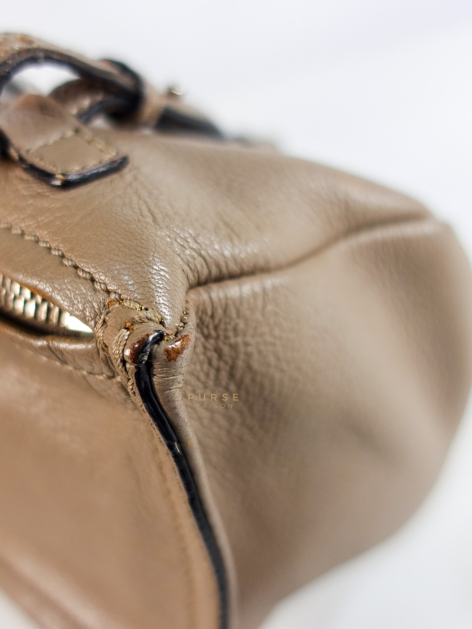 Pandora Mini Shoulder Bag in Beige & Silver Hardware | Purse Maison Luxury Bags Shop
