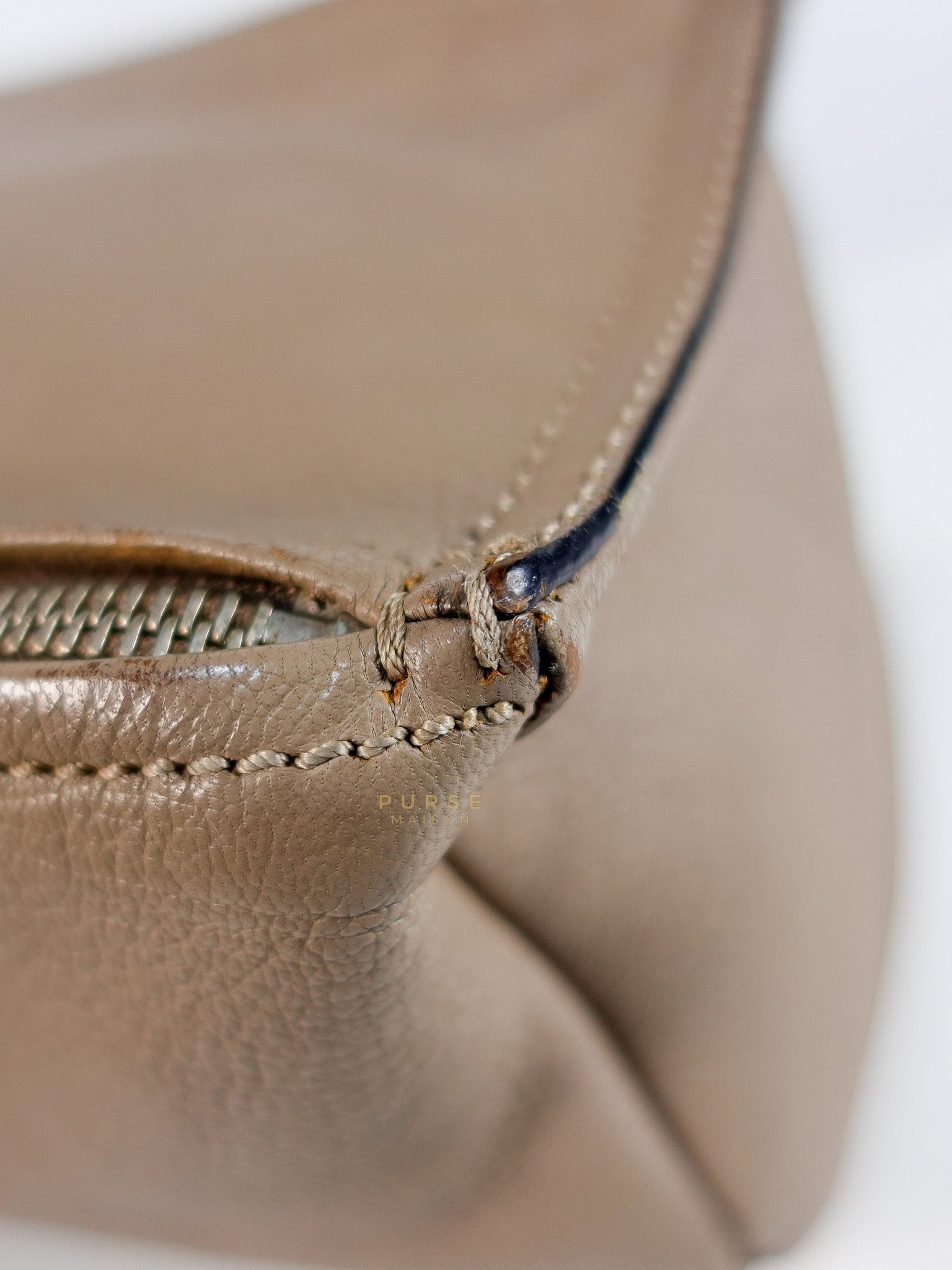Pandora Mini Shoulder Bag in Beige & Silver Hardware | Purse Maison Luxury Bags Shop